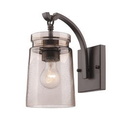 Shown in Rubbed Bronze finish and Frosted Artisan glass