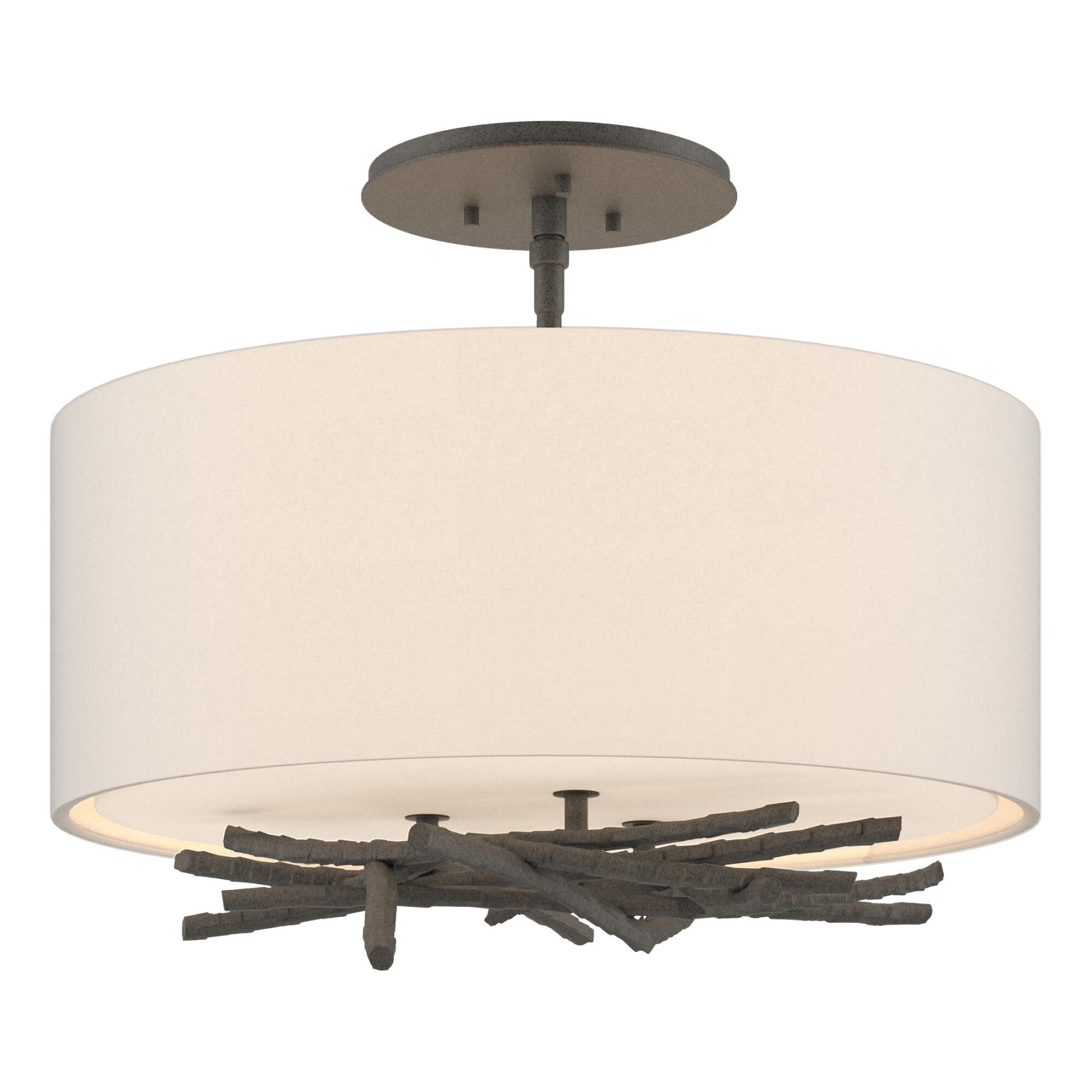 Brindille 15 Inch 3 Light Semi Flush Mount by Hubbardton Forge