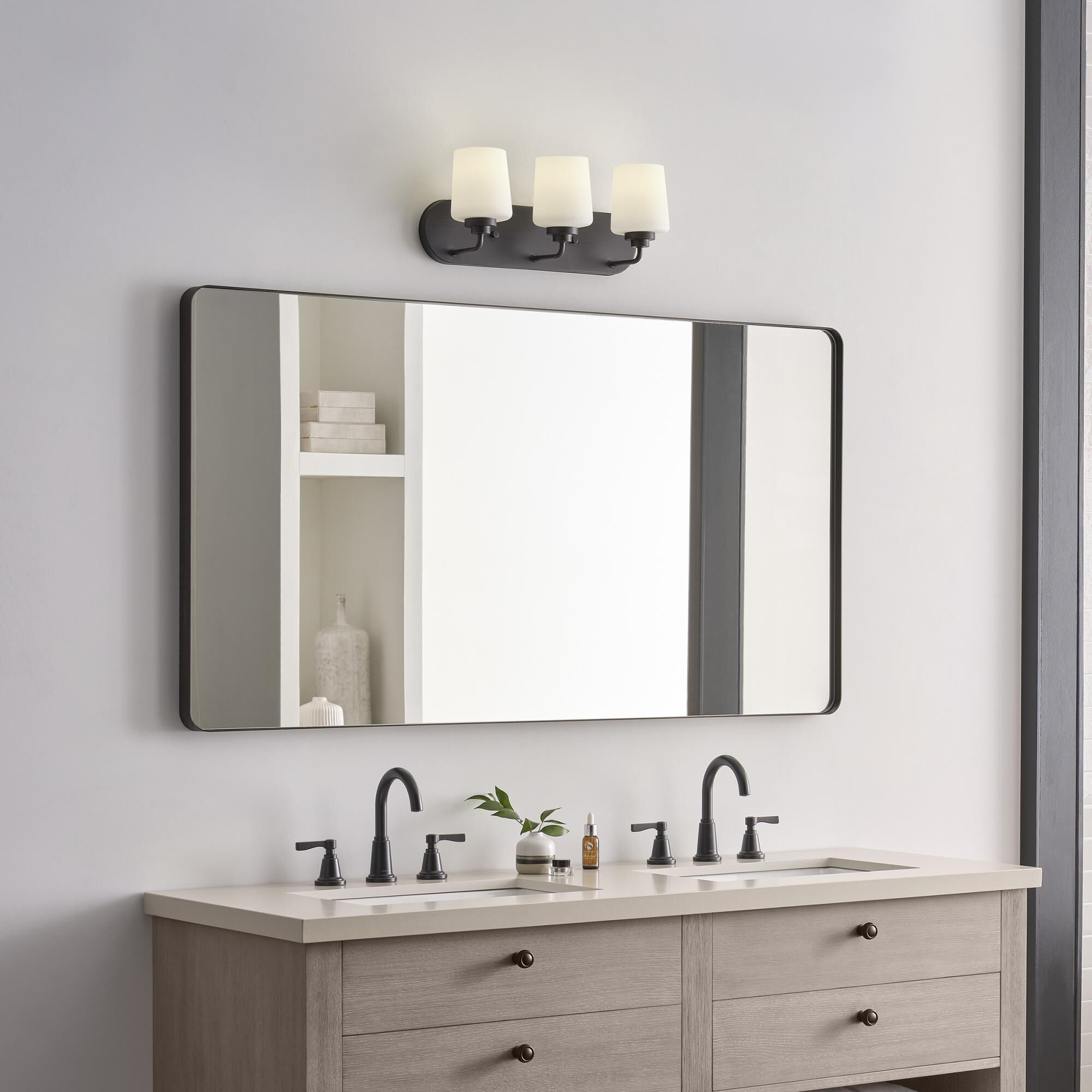 Shown in Bronze finish and Etched with White Inside glass