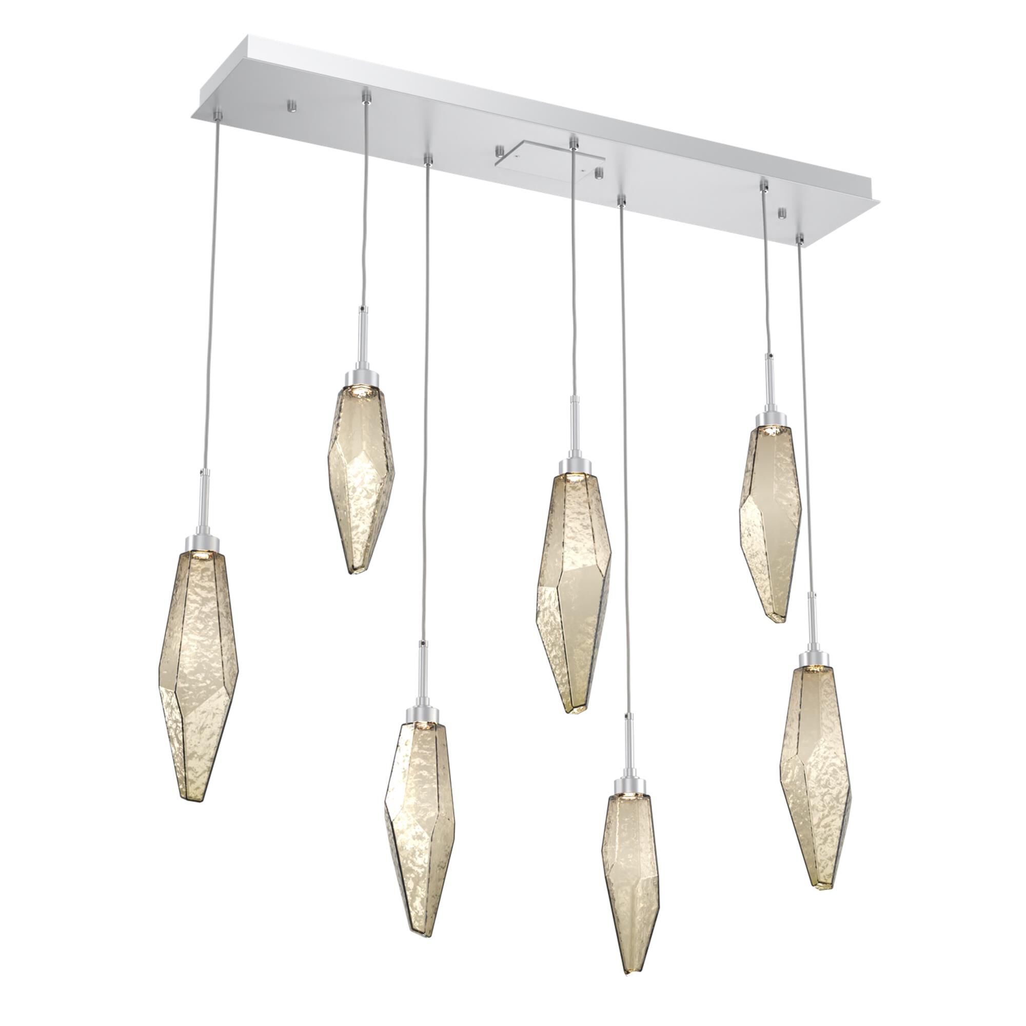 Shown in Classic Silver finish and Chilled Blown And Bronze glass