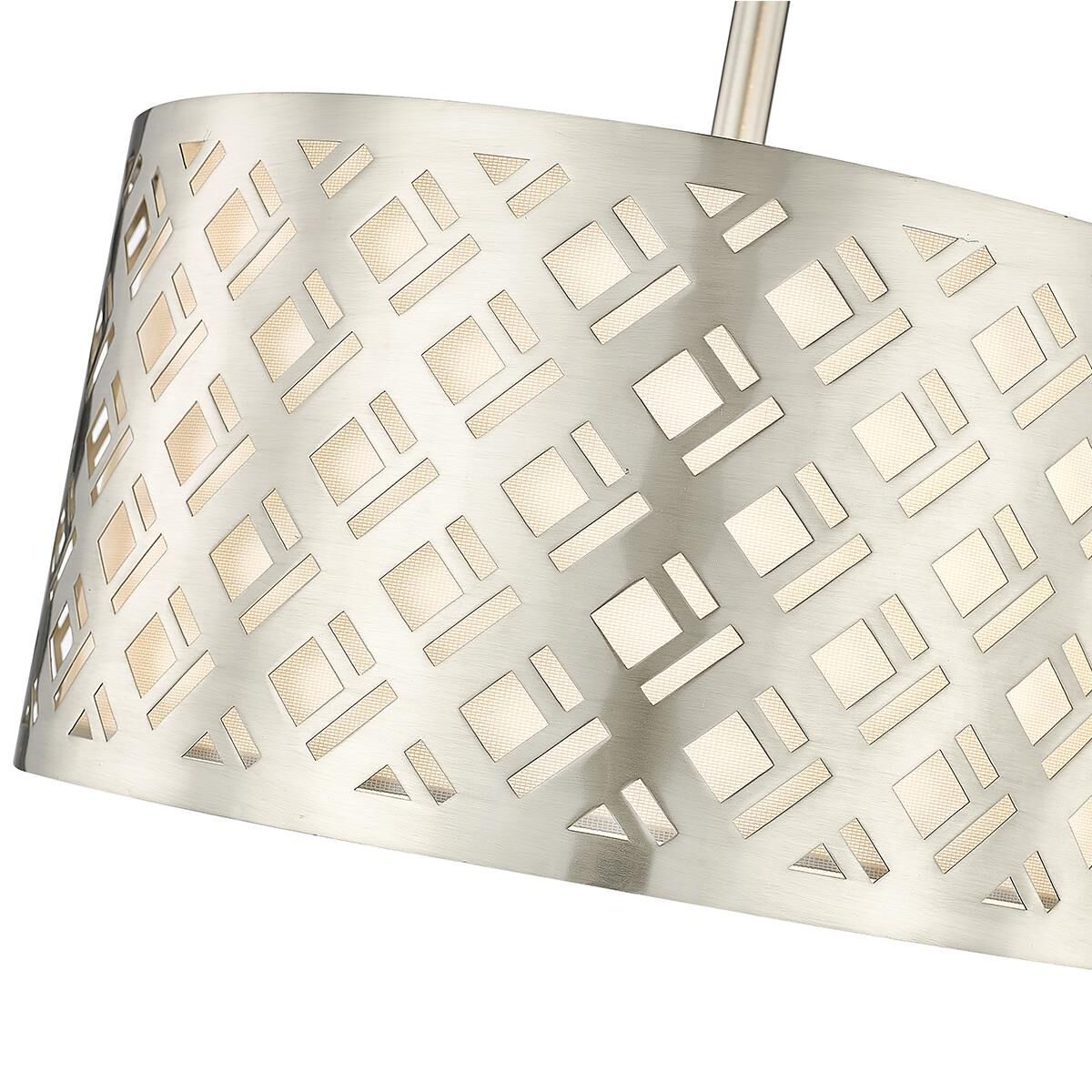 Shown in Brushed Nickel finish and Metal shade