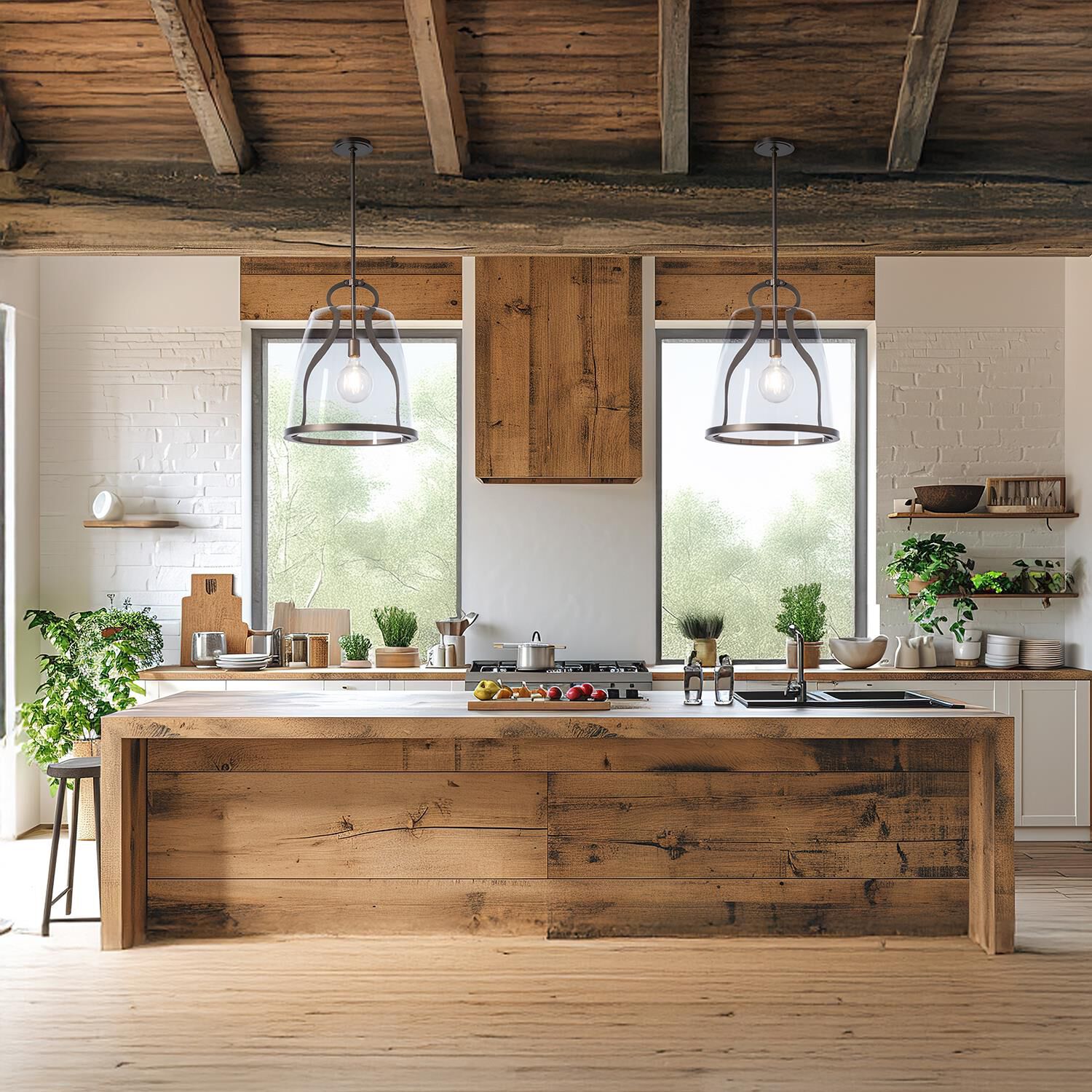 Shown in Dark Smoke finish and Clear glass