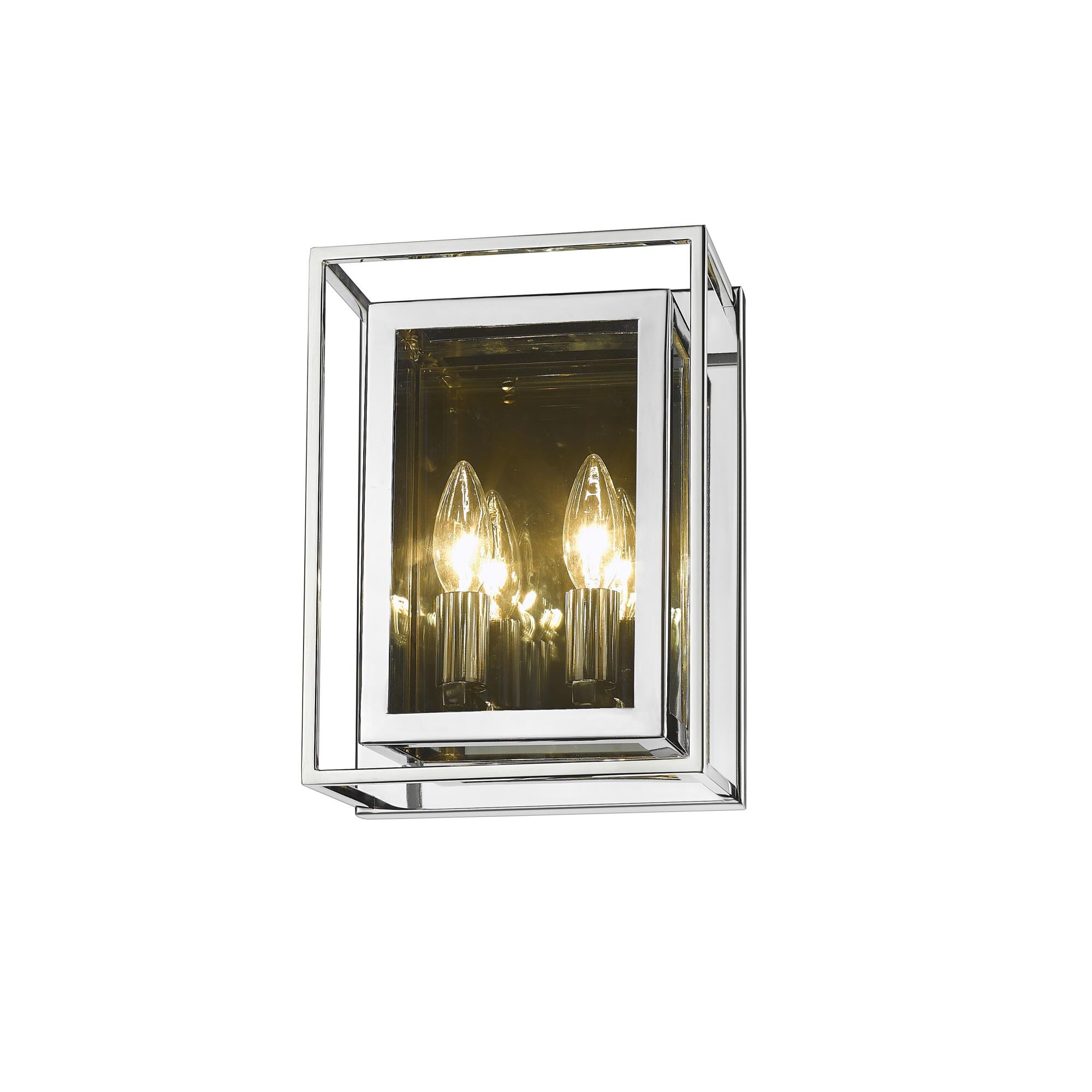 Shown in Chrome finish and Mirror glass and Mirror Glass shade