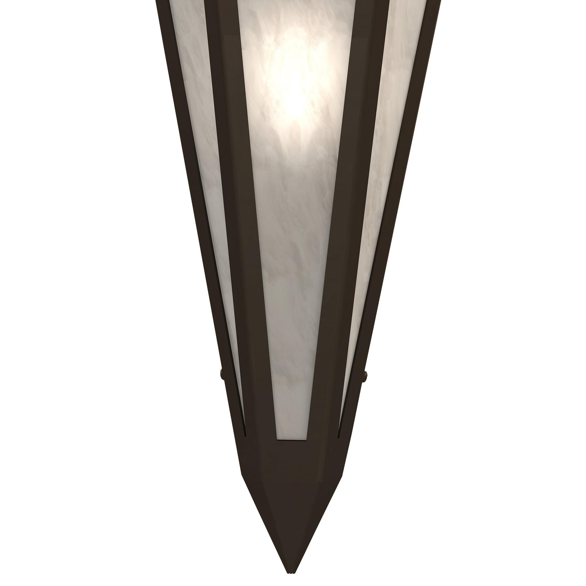 Shown in Oil Rubbed Bronze finish and White glass