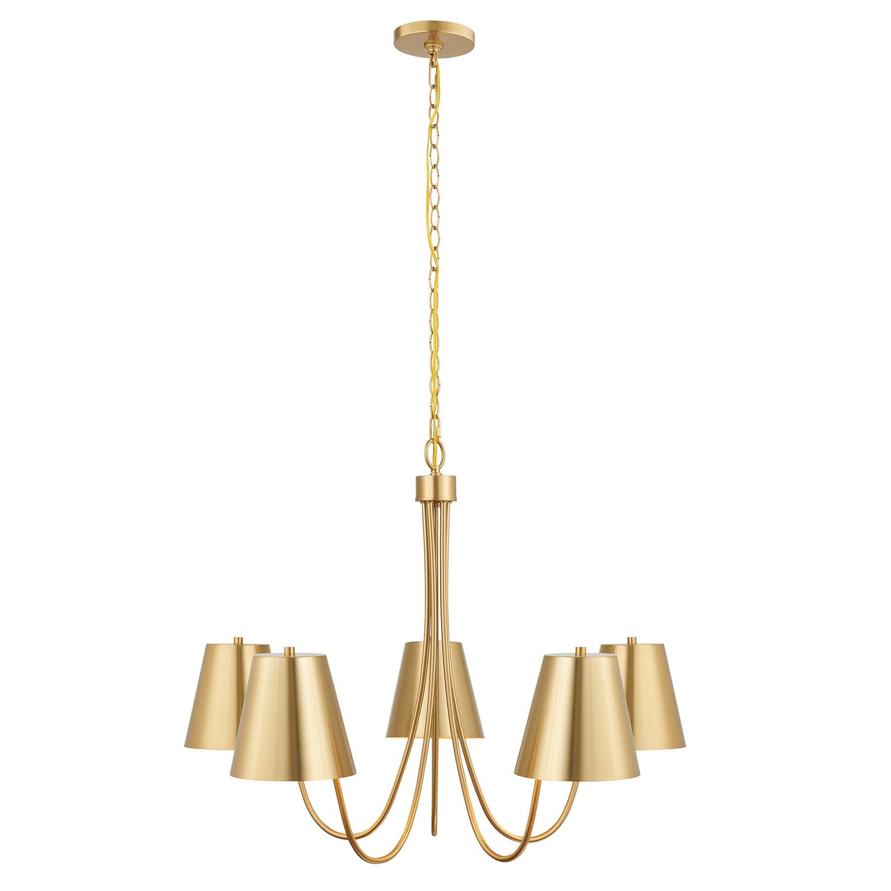 Shown in Natural Brass finish and Metal shade