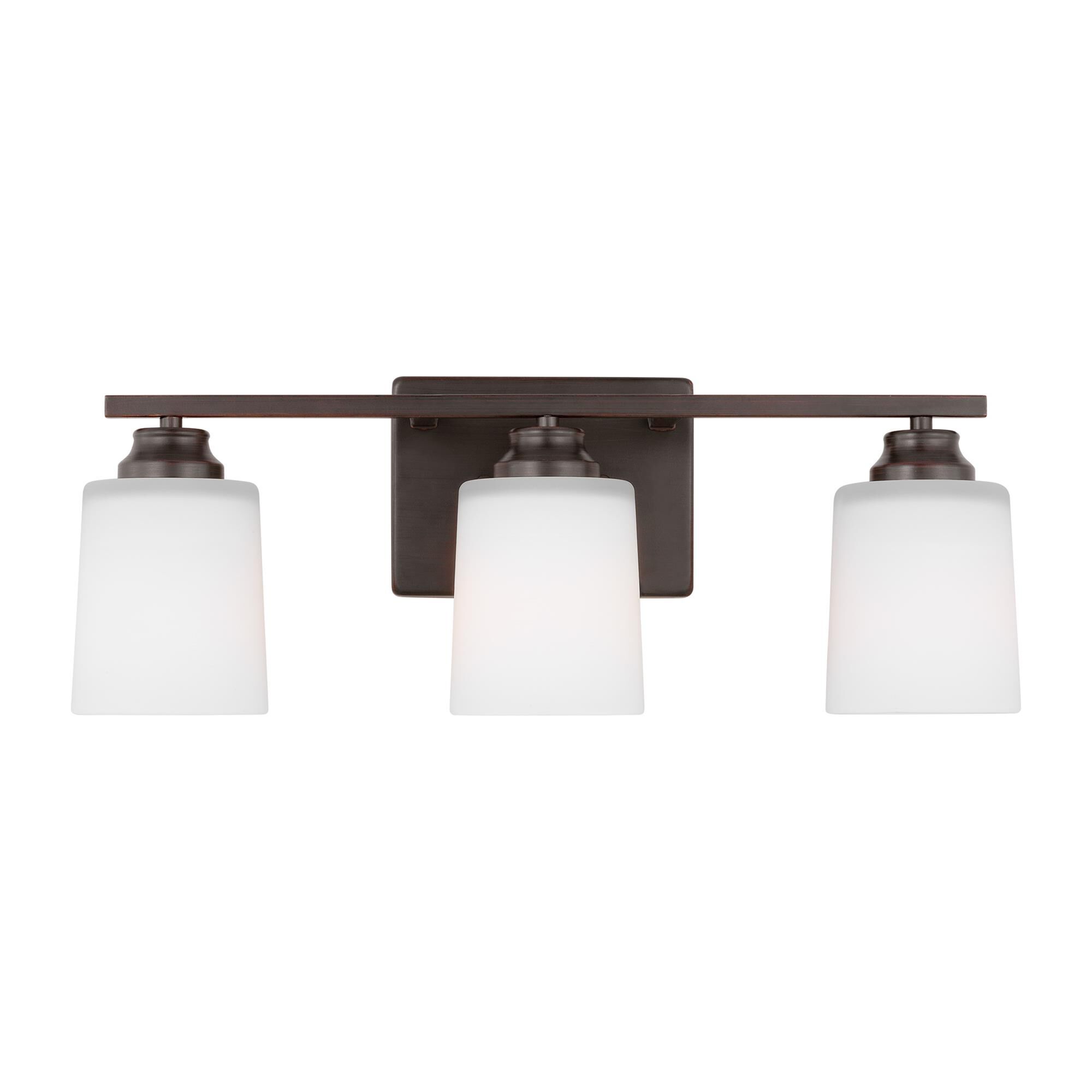 Shown in Bronze finish and Etched / White Inside Glass s shade