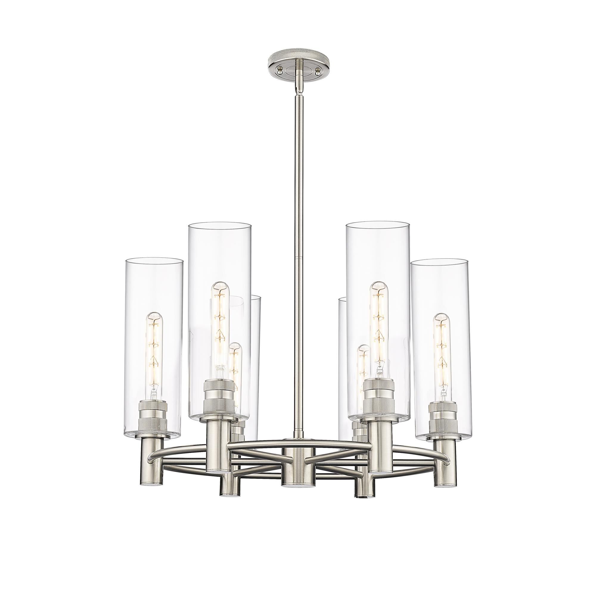 Shown in Polished Nickel finish and Clear glass