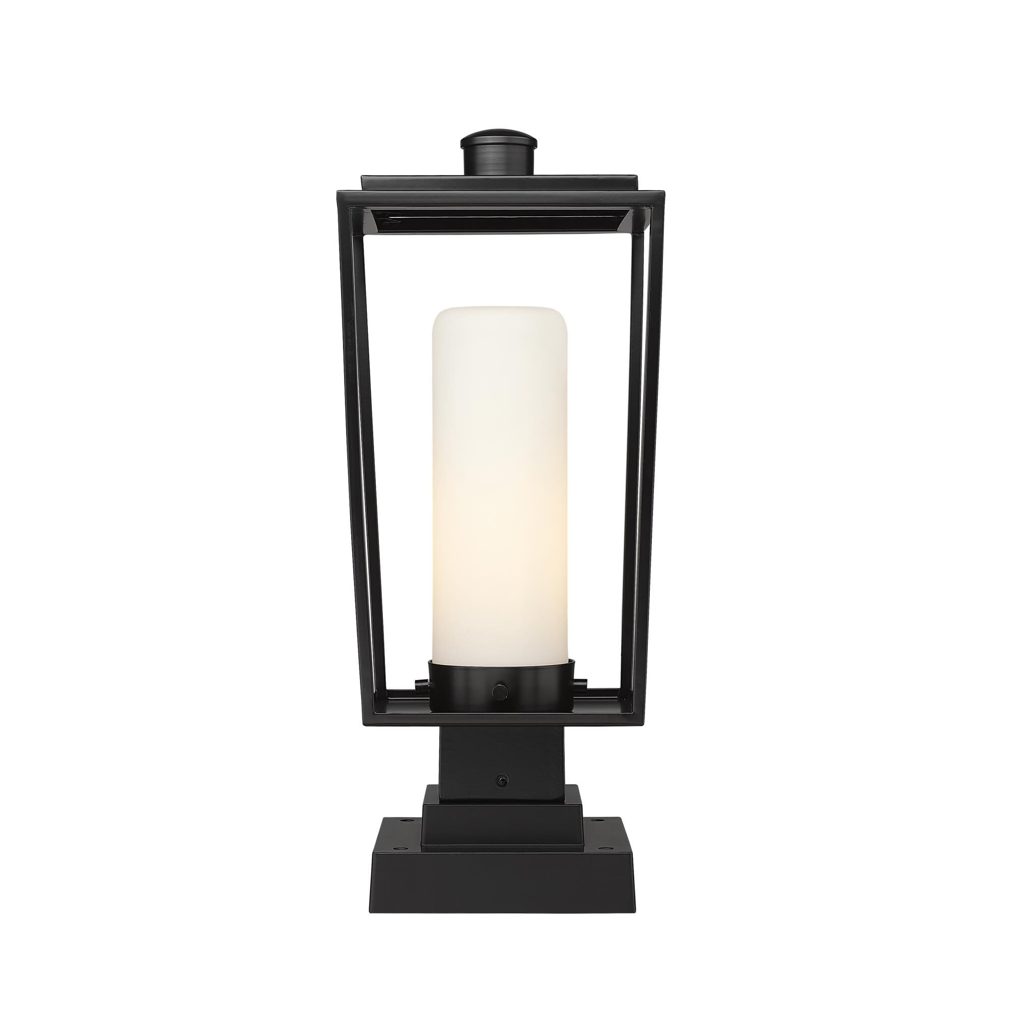 Shown in Black finish and Glass shade