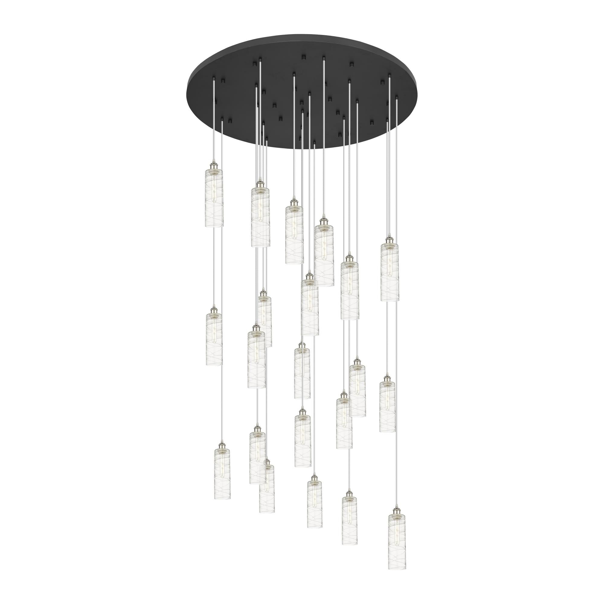 Shown in Polished Nickel finish and Deco Swirl shade