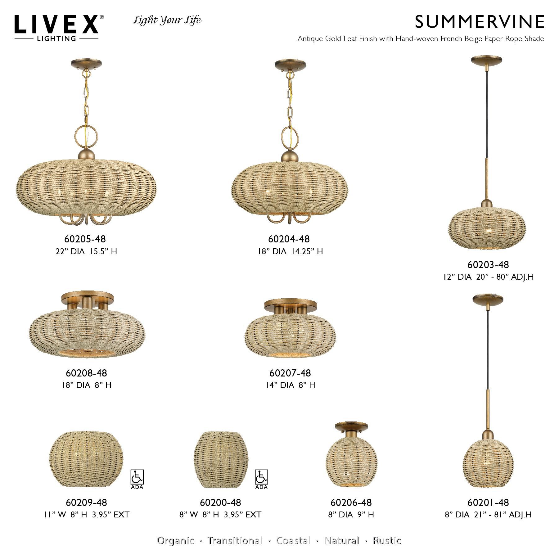 Summervine 8 Inch Semi Flush Mount by Livex Lighting