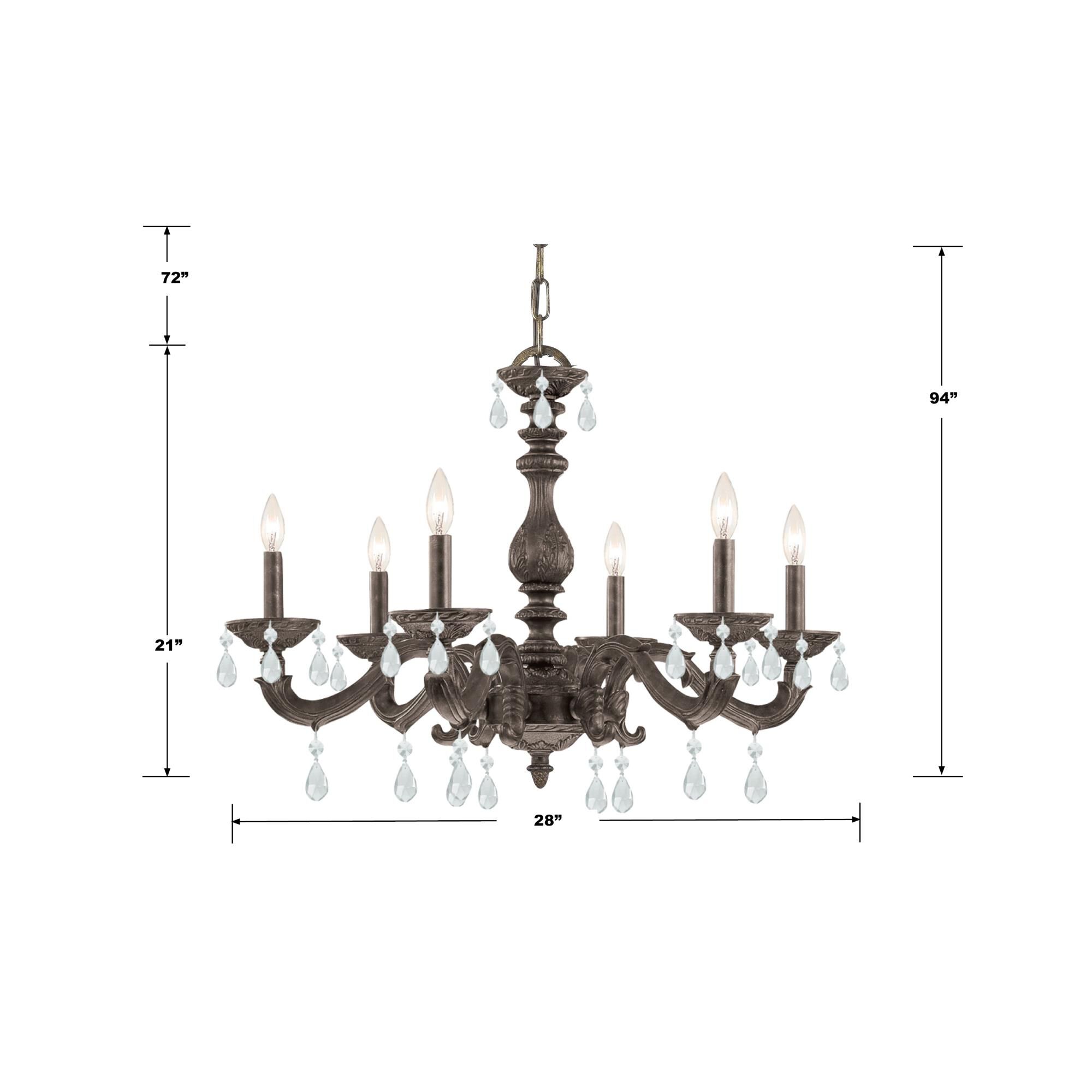 Paris Market 28 Inch 6 Light Chandelier by Crystorama