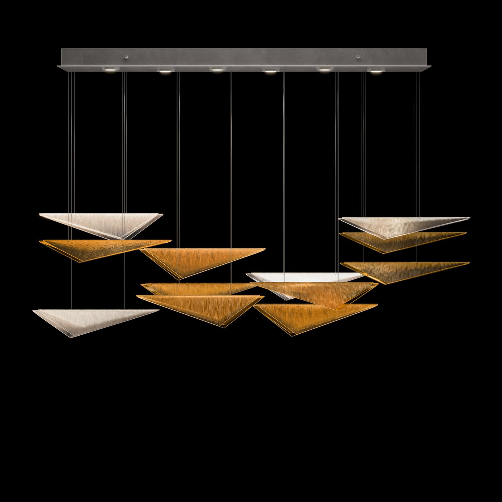Shown in Silver finish and Amber Linear glass
