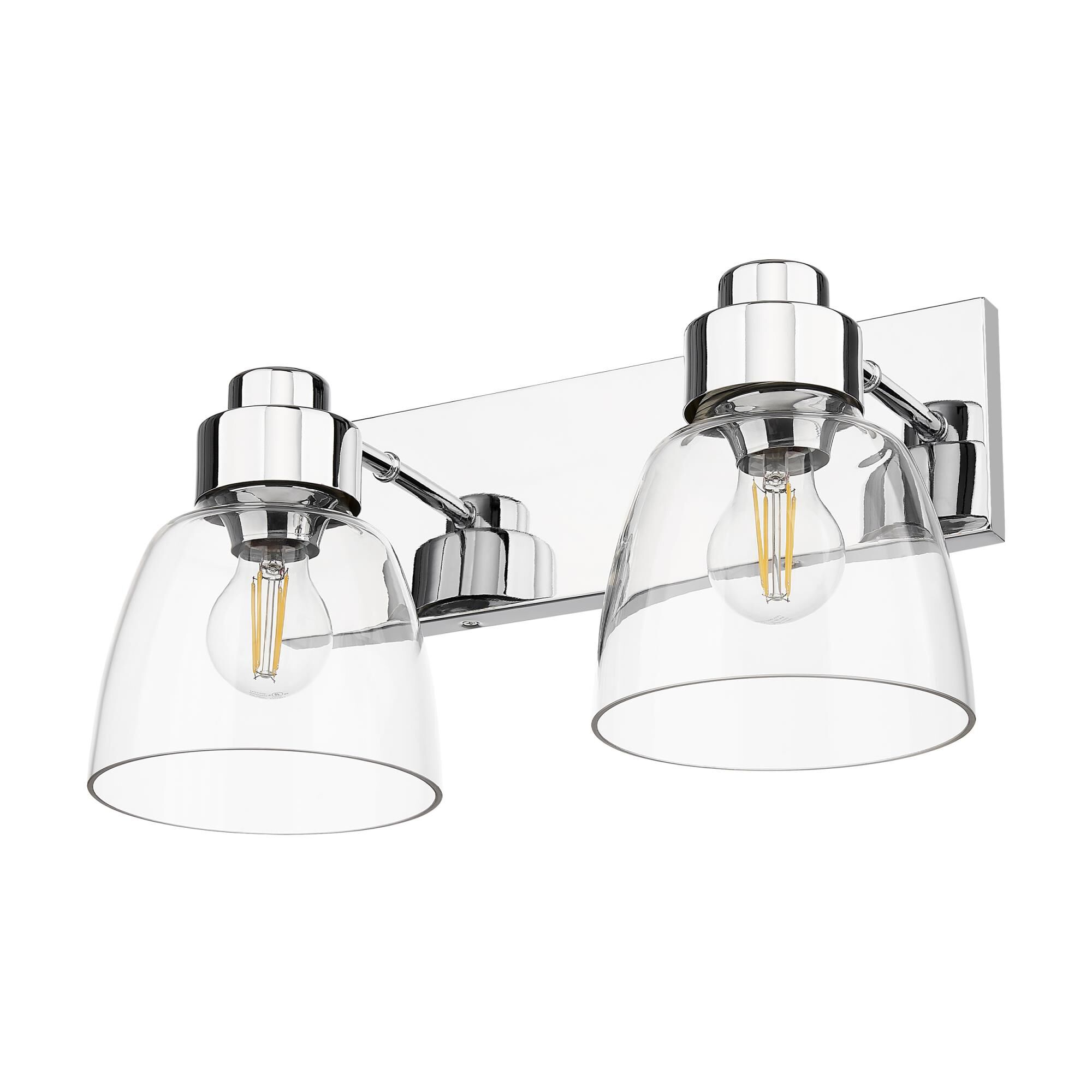 Shown in Chrome finish and Clear glass