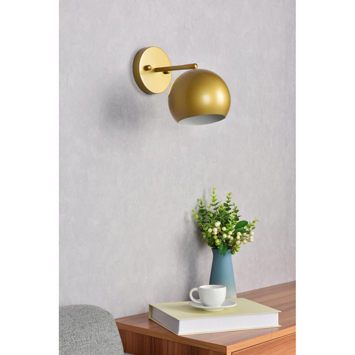Shown in Brass finish and Brass Iron shade