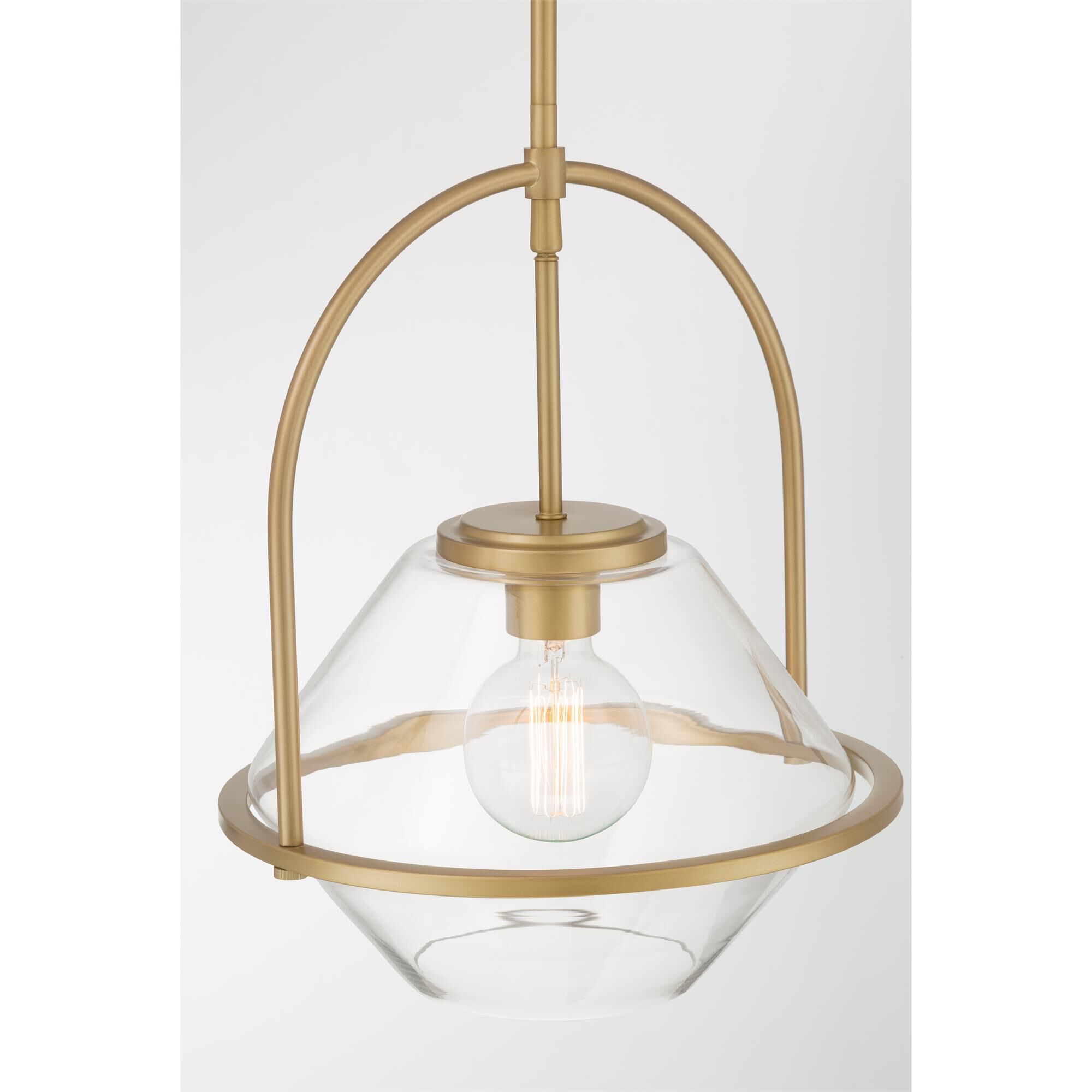Shown in Legacy Brass finish and Clear glass