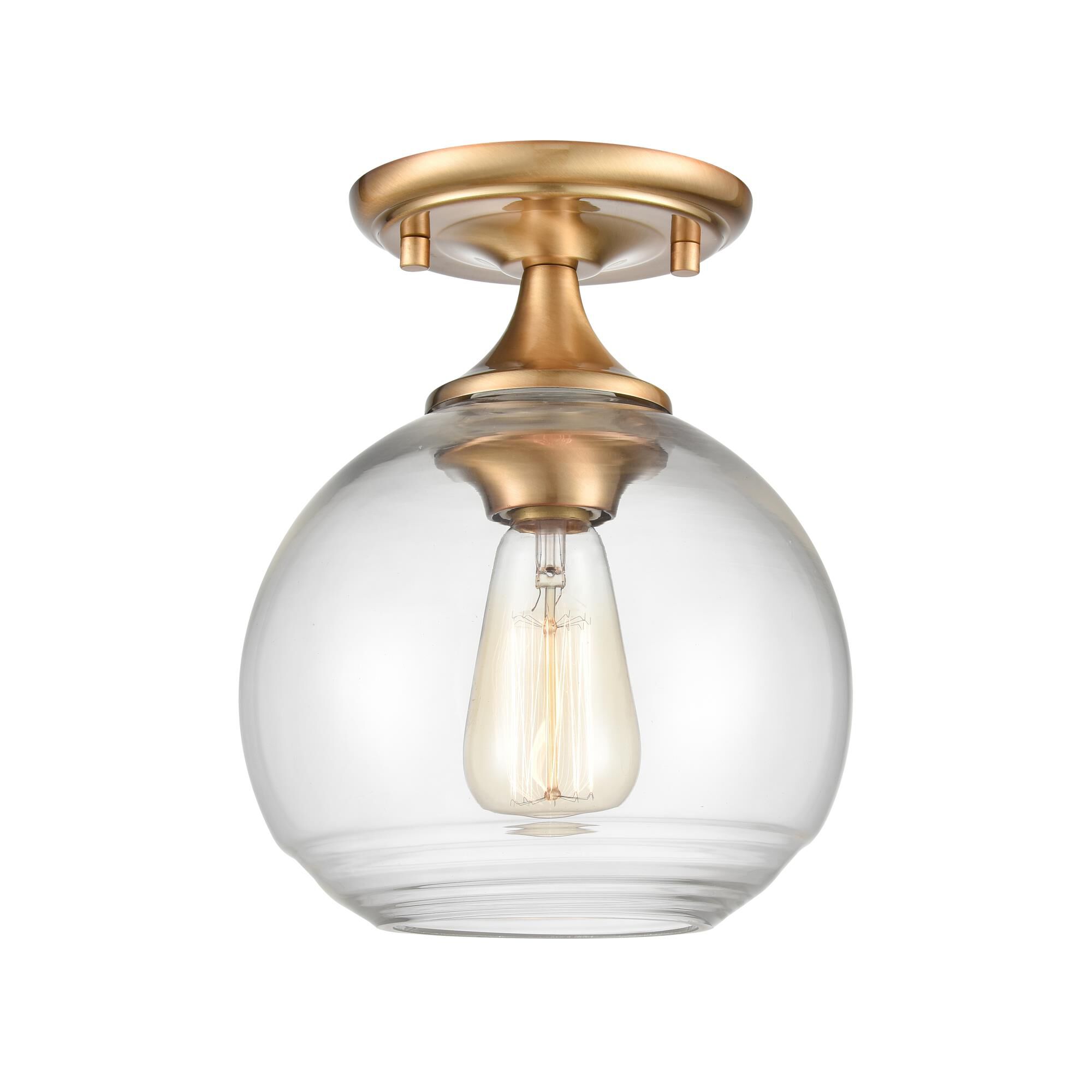 Shown in Gold finish and Clear glass
