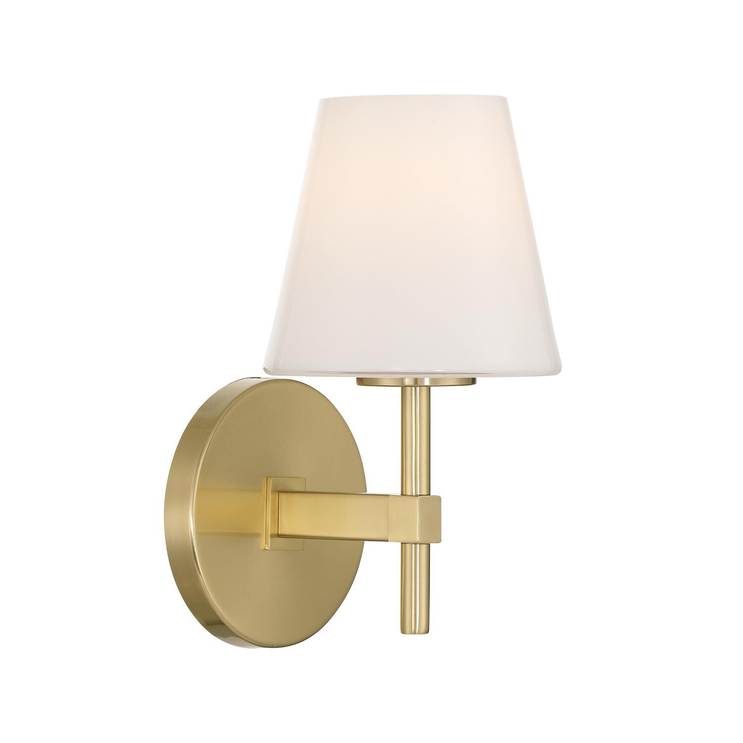 Shown in Vibrant Gold finish and Glass shade