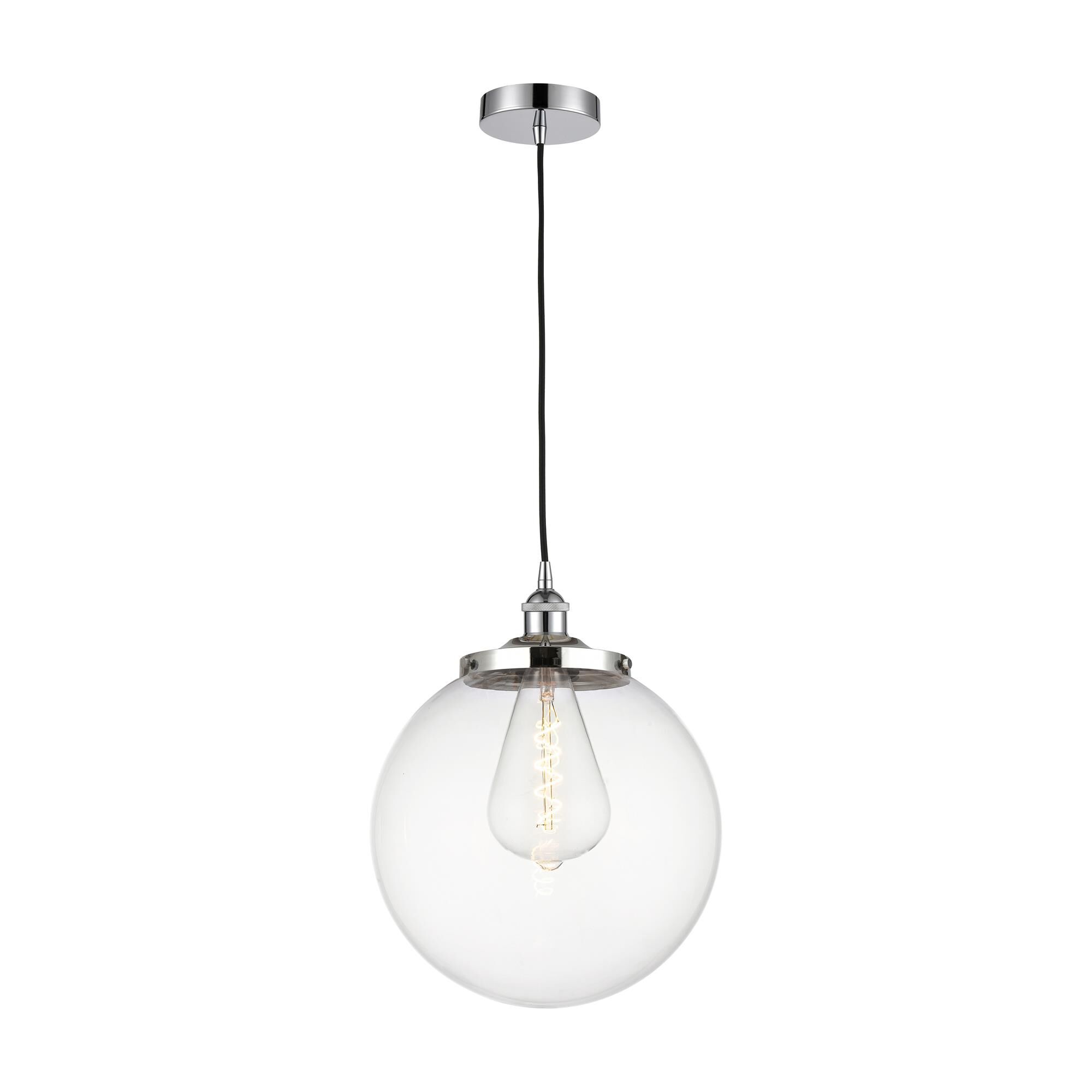 Shown in Polished Chrome finish and Clear glass