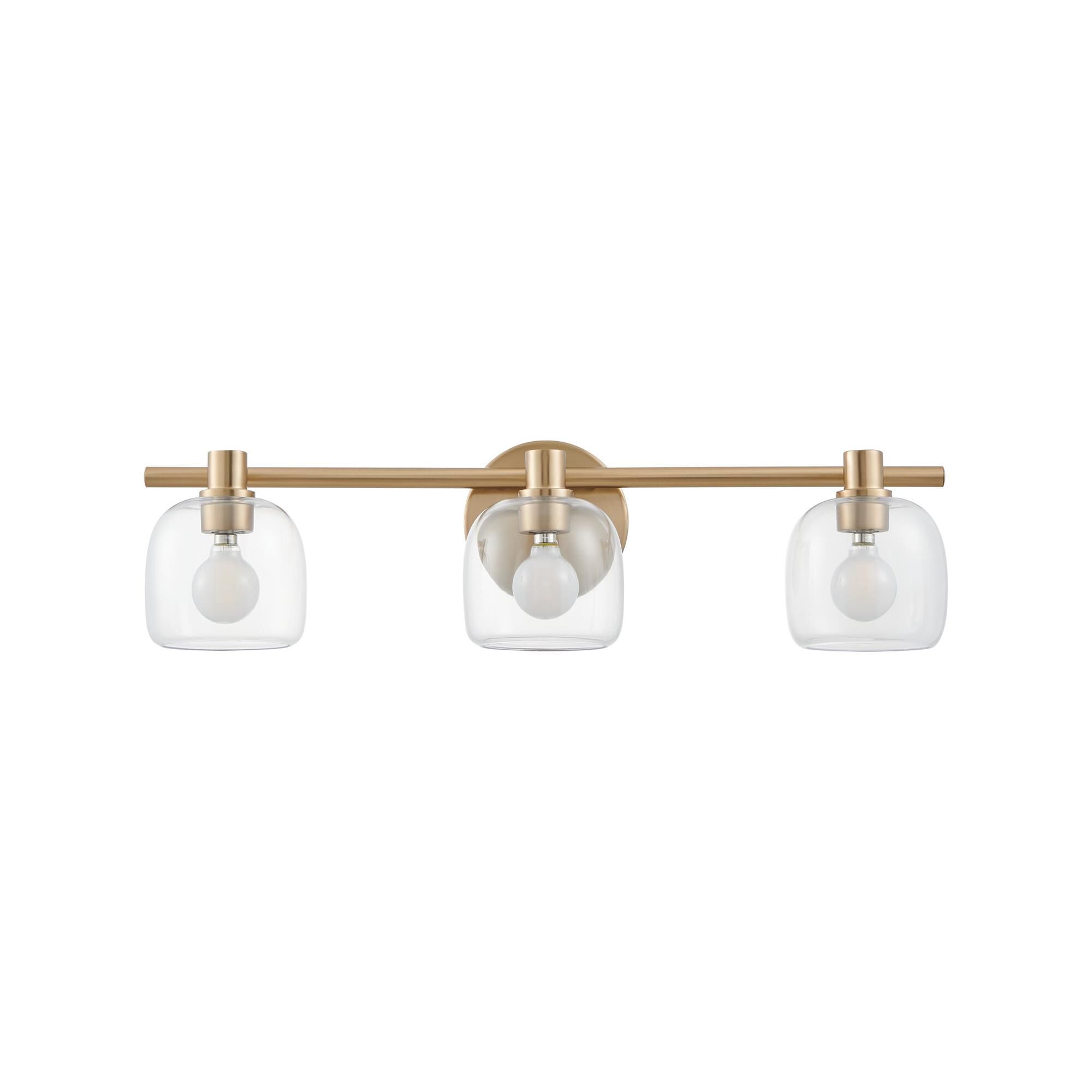 Shown in Champagne Gold finish and Clear glass