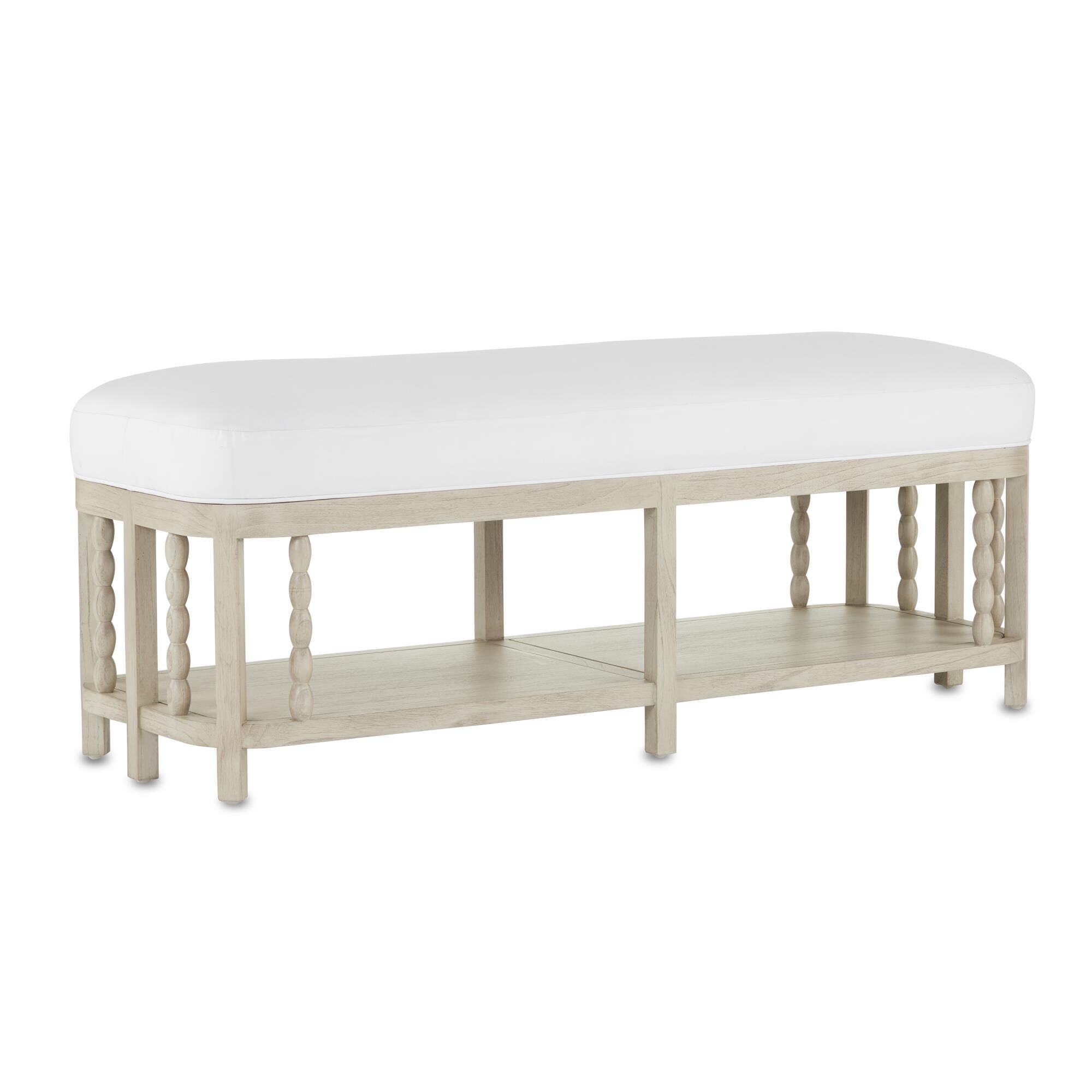 Norene Muslin Bench by Currey and Company
