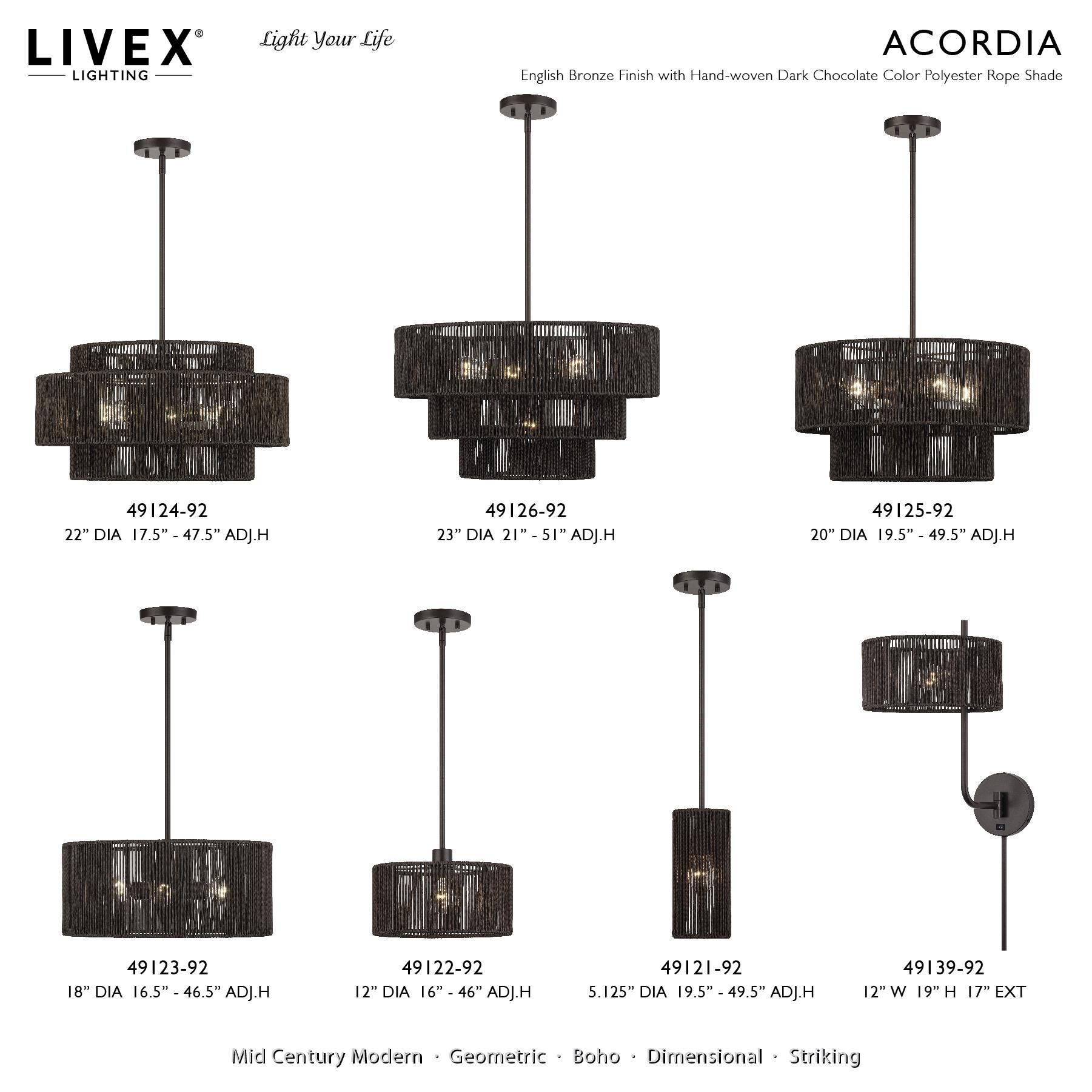 Acordia 23 Inch Large Pendant by Livex Lighting