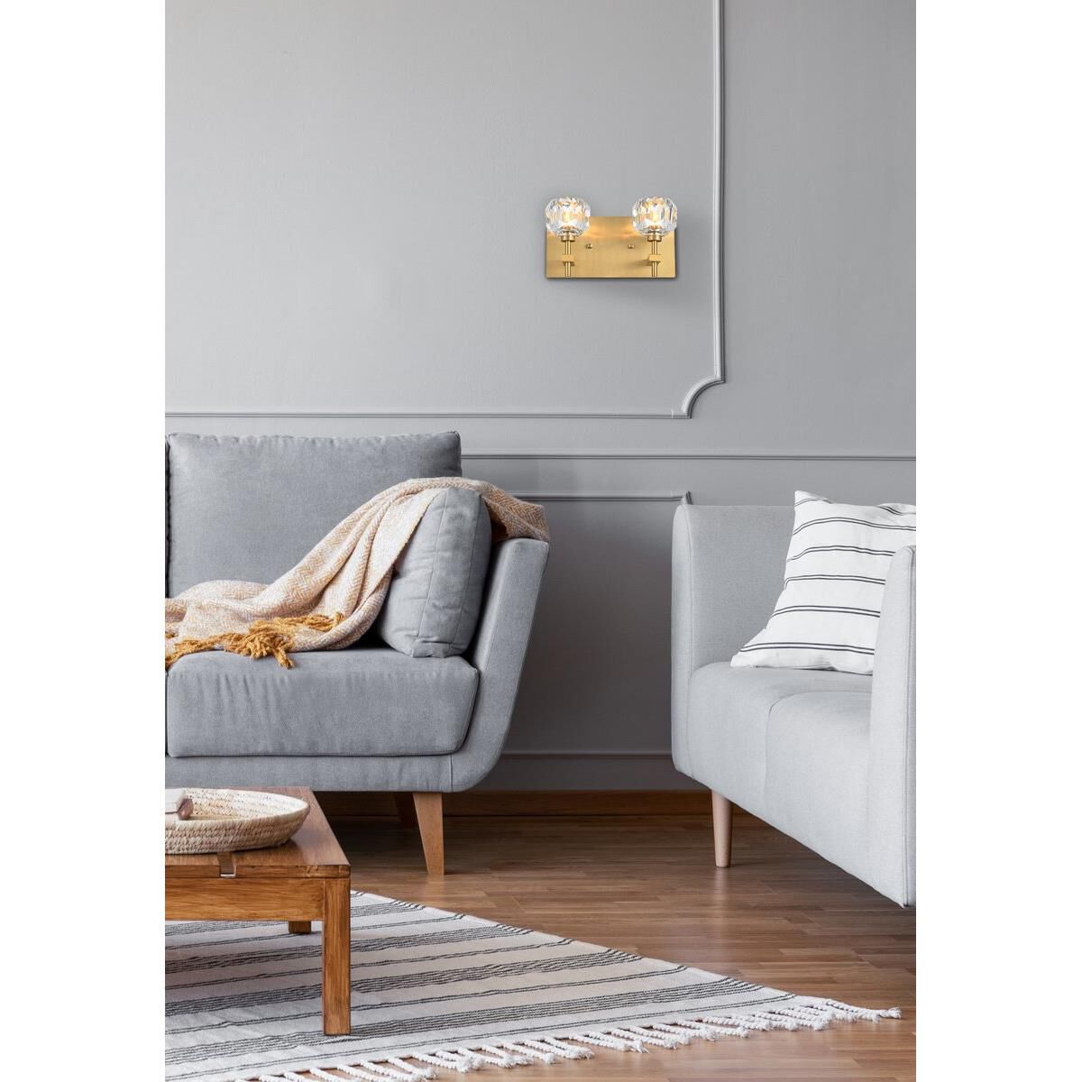 Shown in Gold  finish and RC Clear crystal and Clear glass