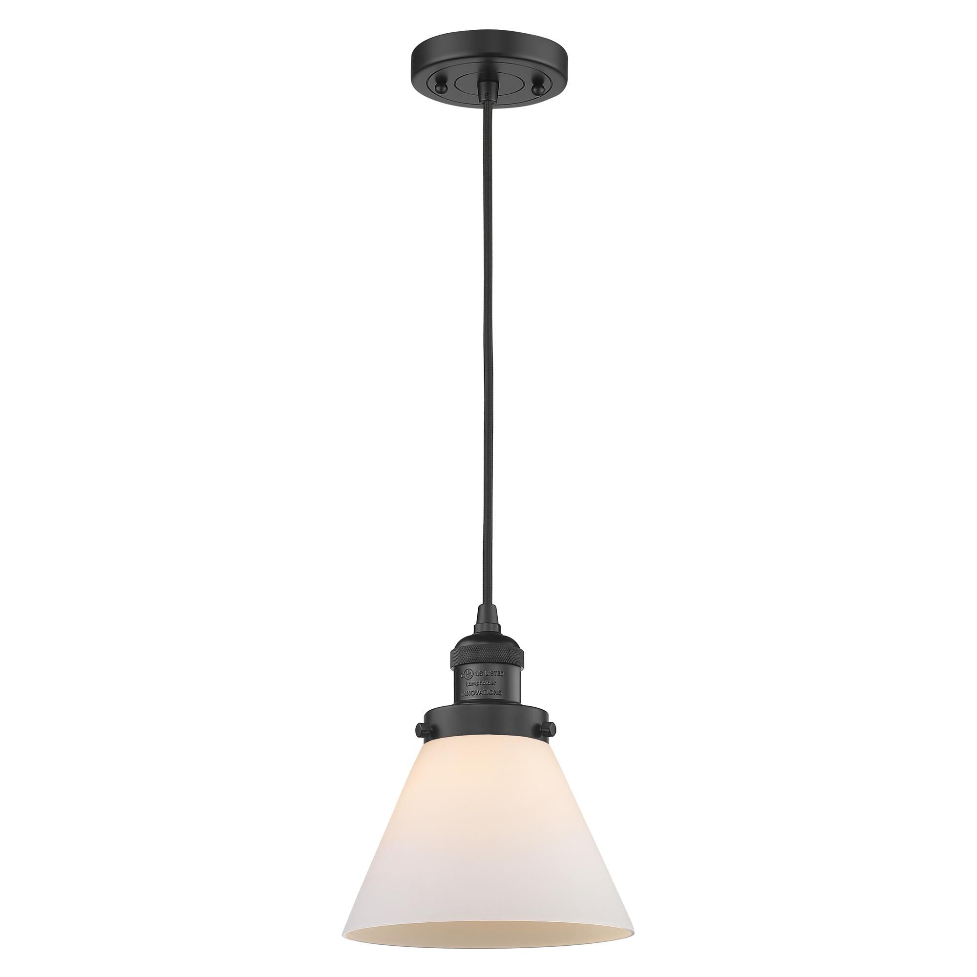 Shown in Matte Black finish and Matte White Cased glass