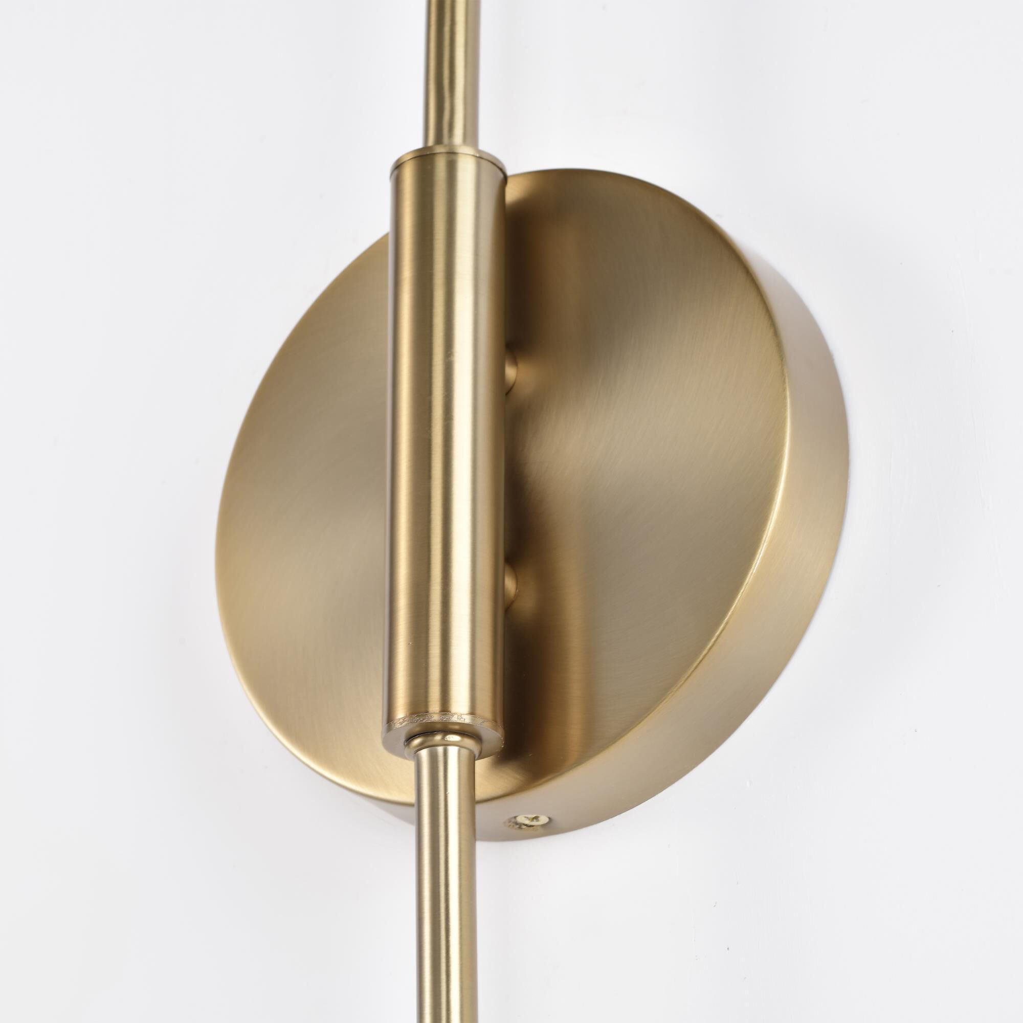 Shown in Matte White and Burnished Brass finish