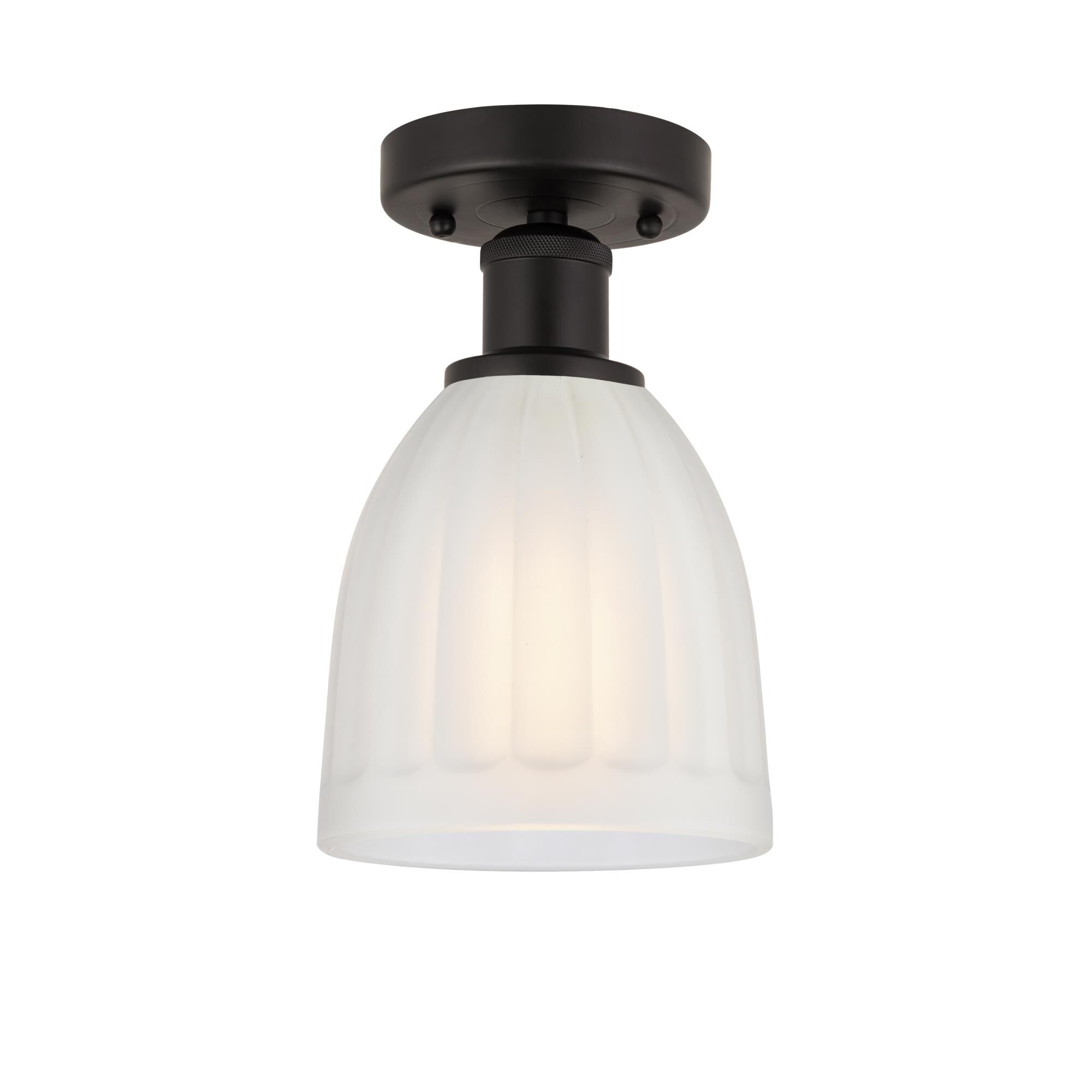 Shown in Oil Rubbed Bronze, White finish and White glass and White Glass shade
