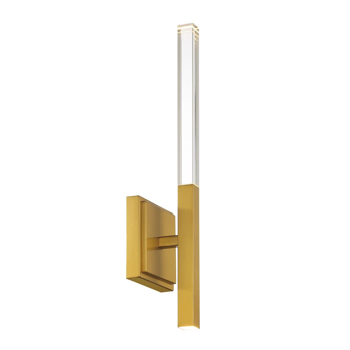 Shown in Brushed Gold finish and Clear Prism glass