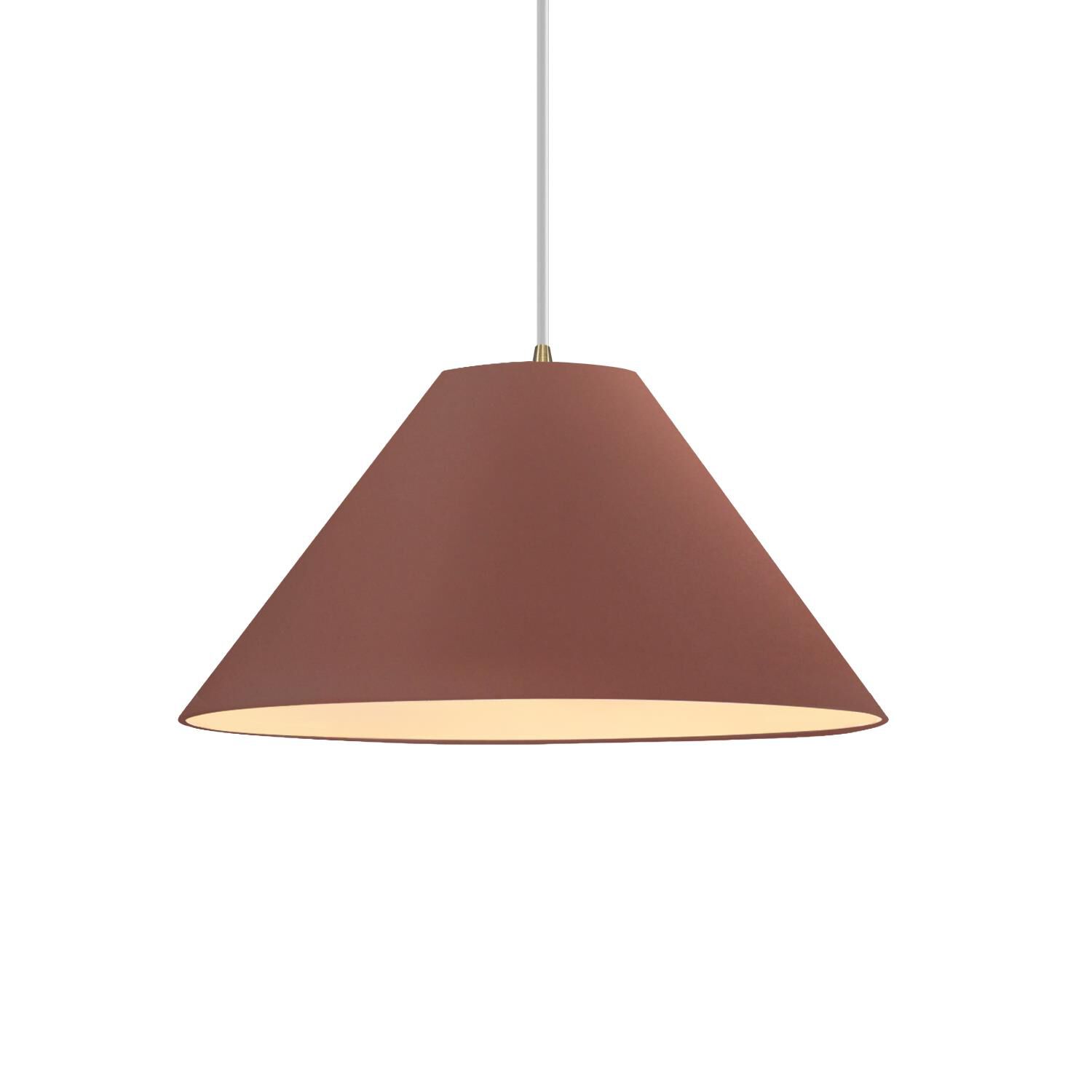 Shown in Antique Brass finish and Canyon Clay shade