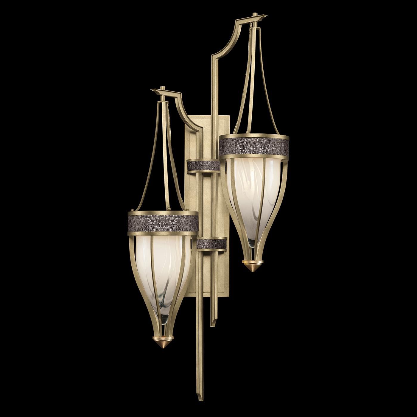 Shown in Soft Gold Leaf and Brass  finish and Pebble accent