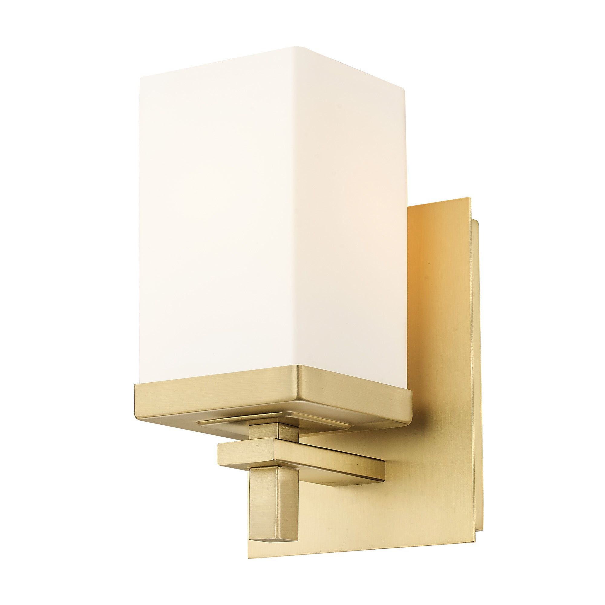 Shown in Brushed Champagne Bronze finish and Opal Glass shade