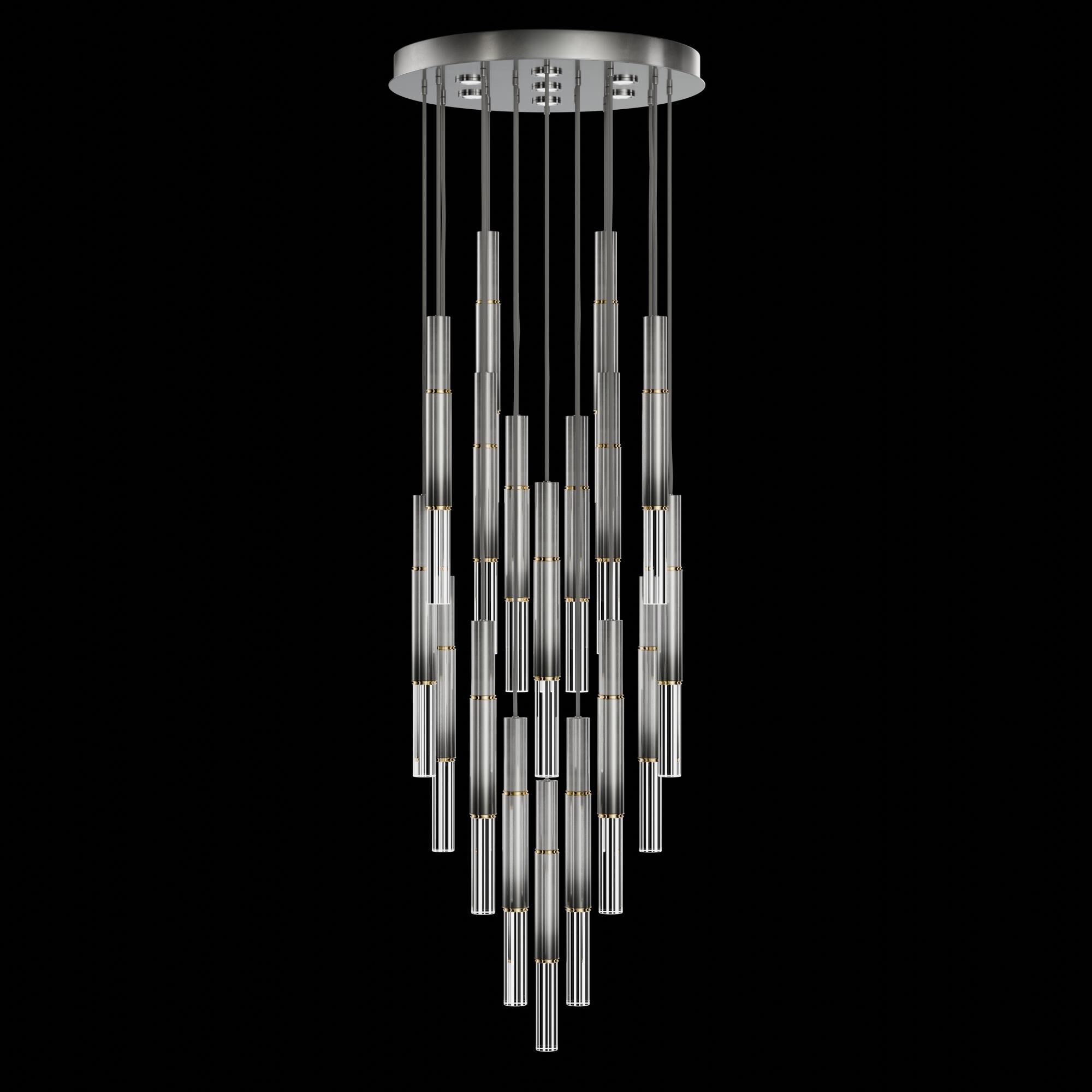 Shown in Silver finish and True crystal and False glass