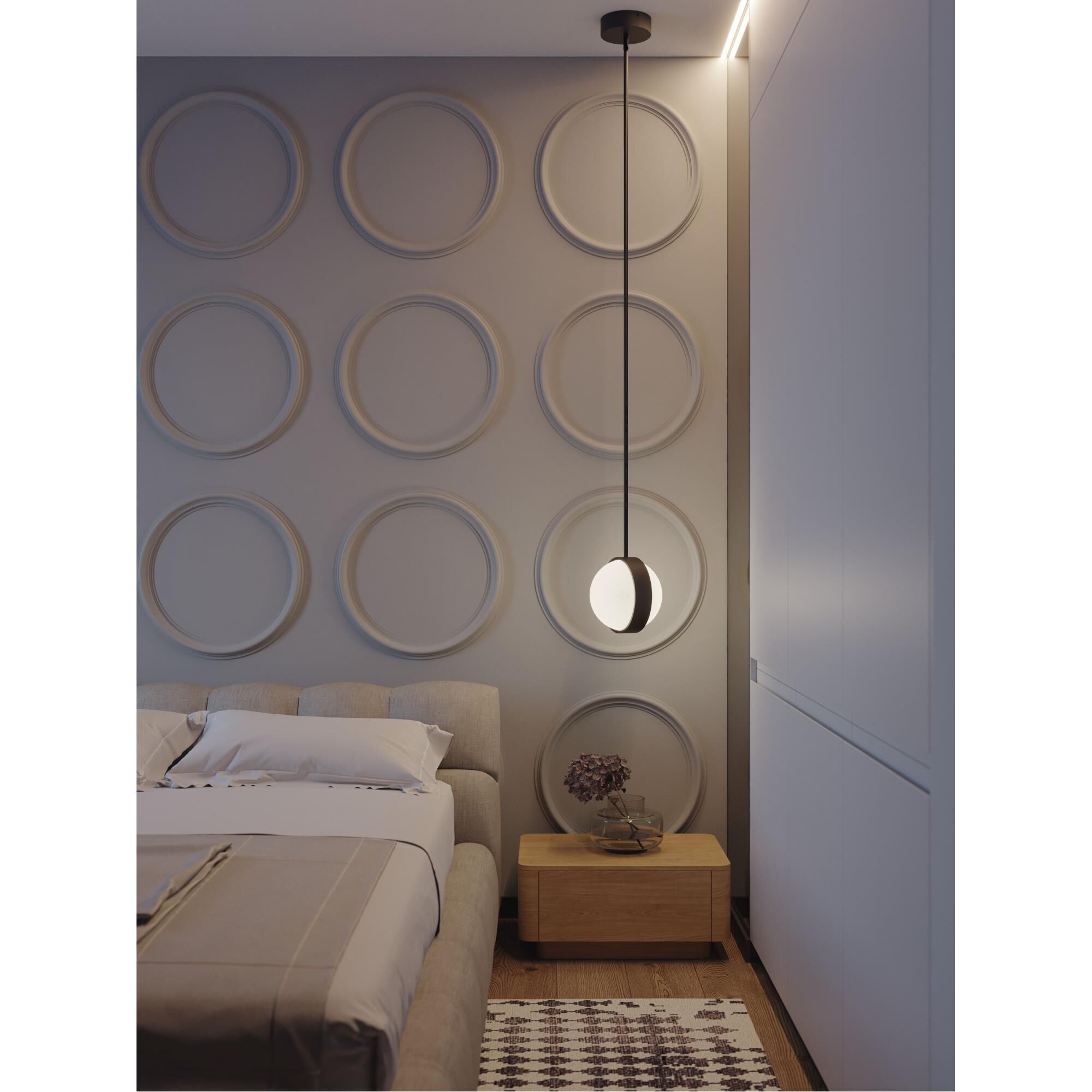 Shown in Black finish and White glass