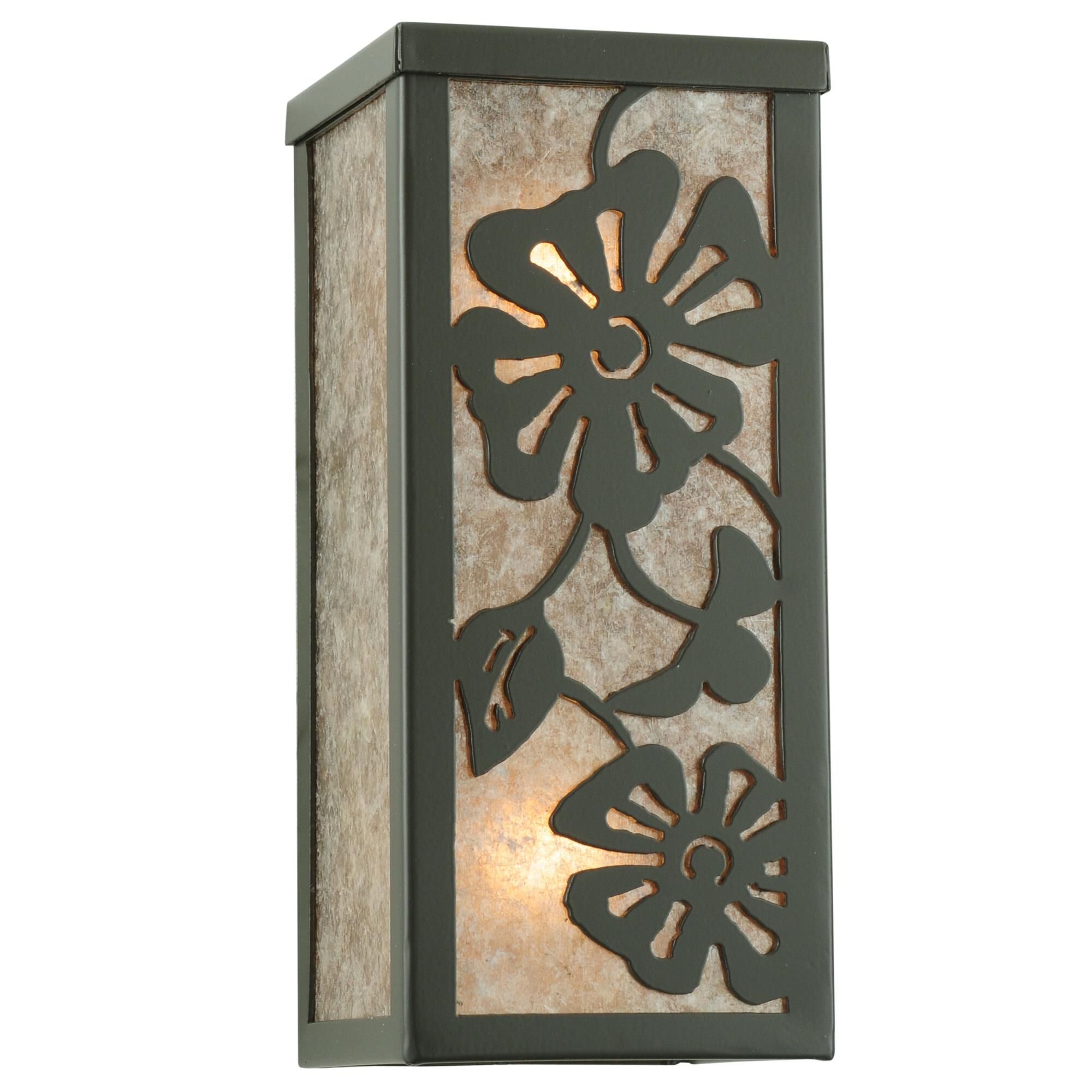 Shown in Timeless Bronze finish and Silver Mica glass