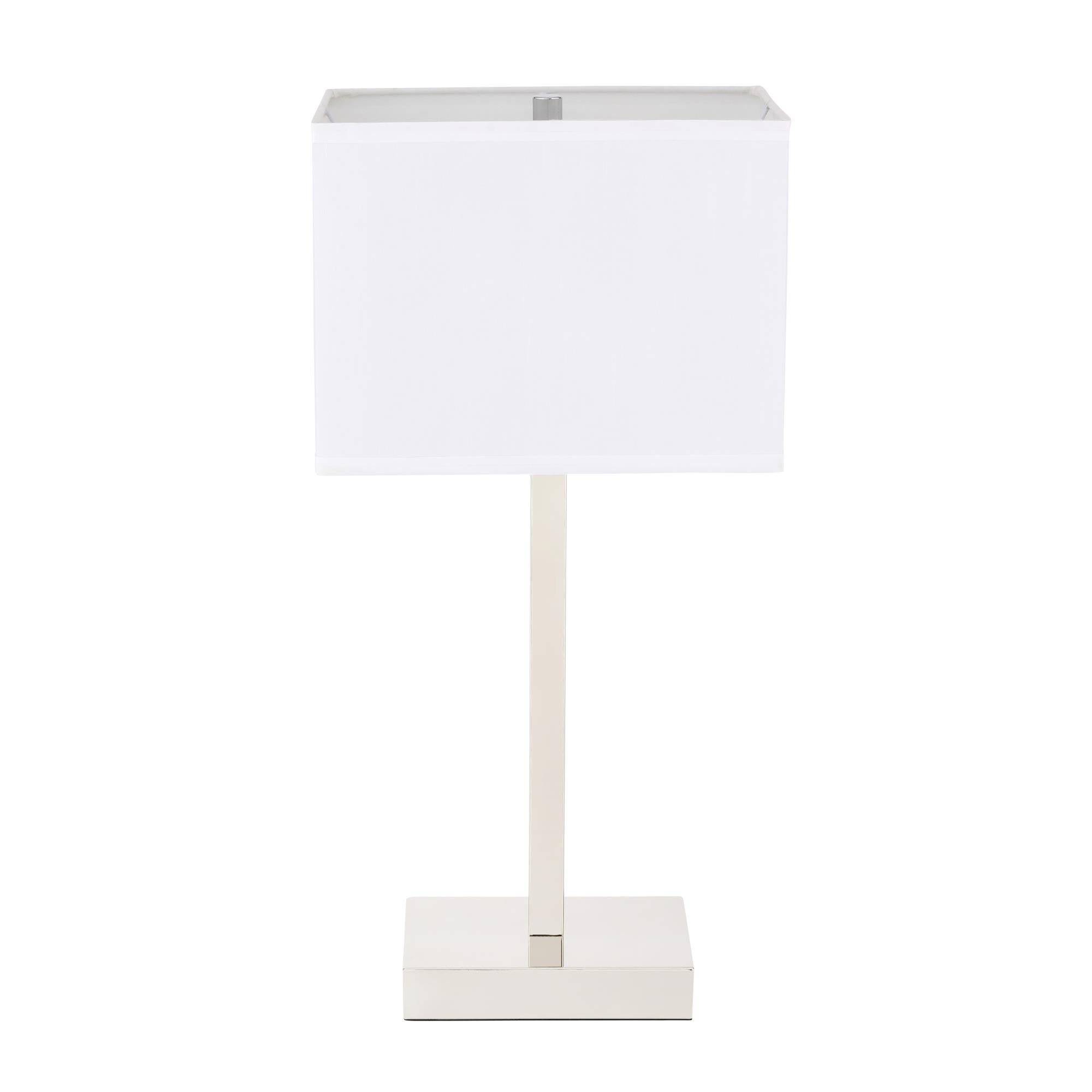 Shown in Polished Nickel finish and Fabric - Off White shade