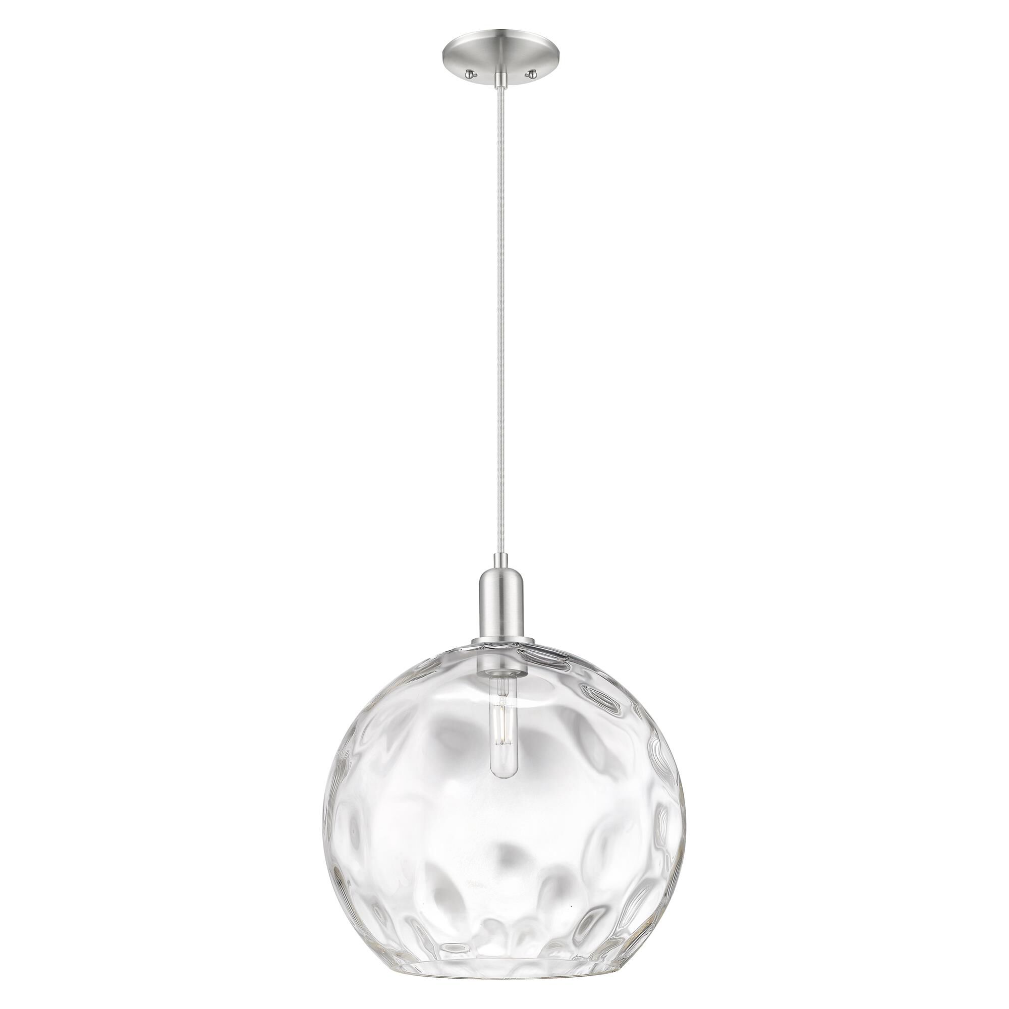Shown in Brushed Satin Nickel finish and Clear Water glass