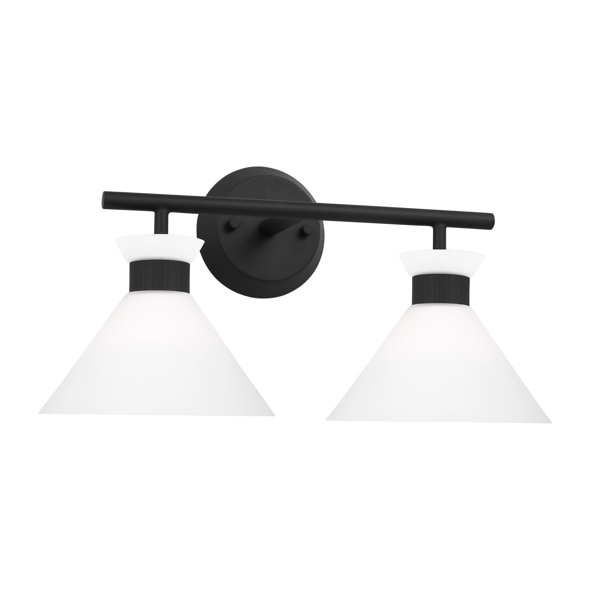 Shown in Midnight Black finish and Etched White Glass s shade