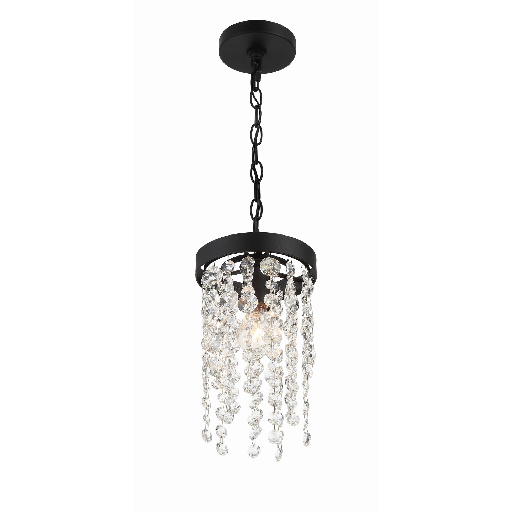 Shown in Black Forged finish and Hand Cut crystal