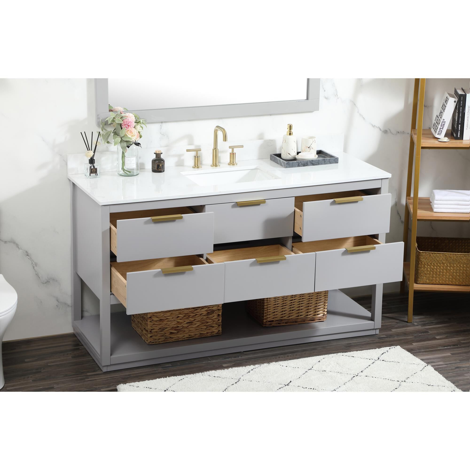Larkin 60 Inch Bath Vanity by Elegant Decor