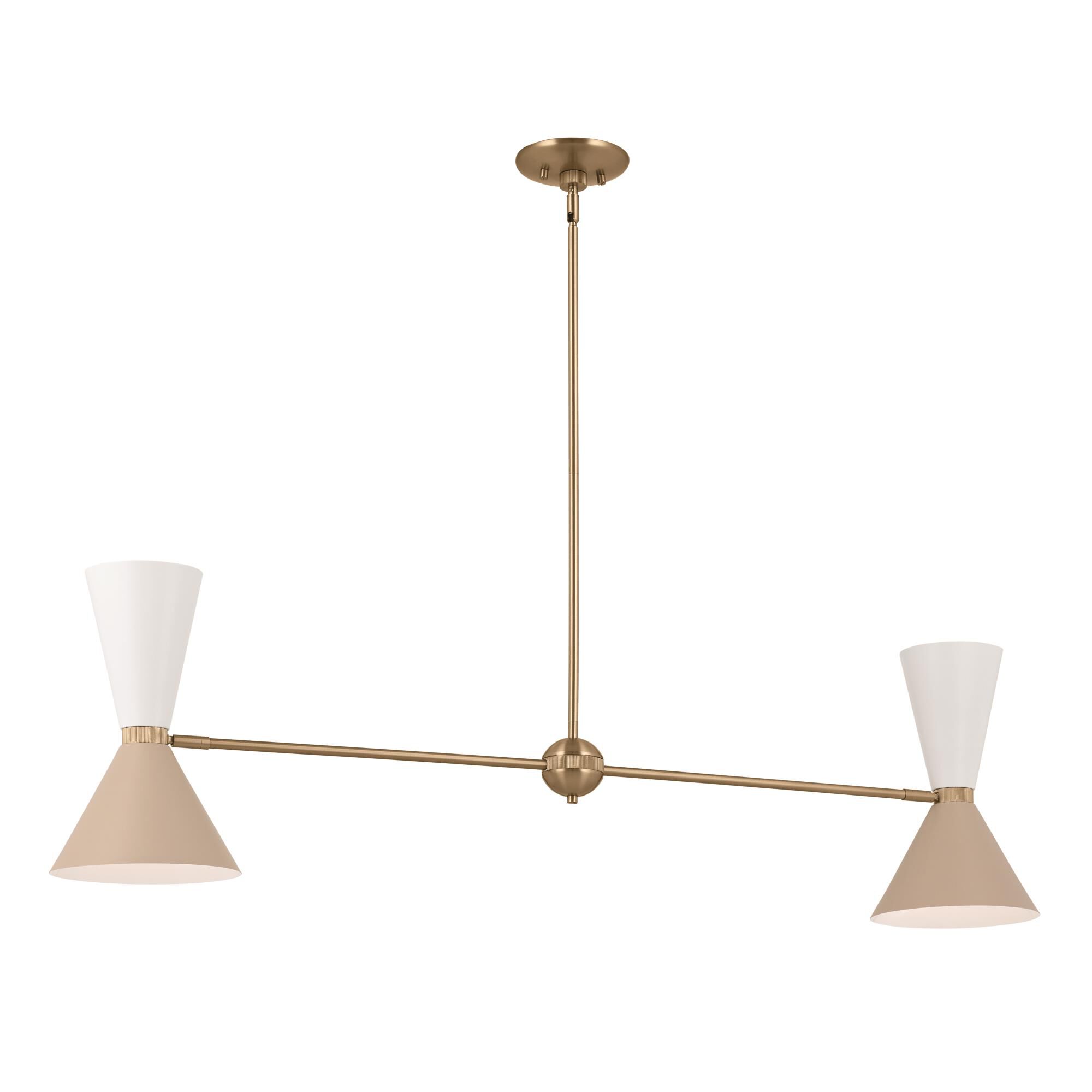 Shown in Champagne Bronze with Greige finish and Metal and Cone shade