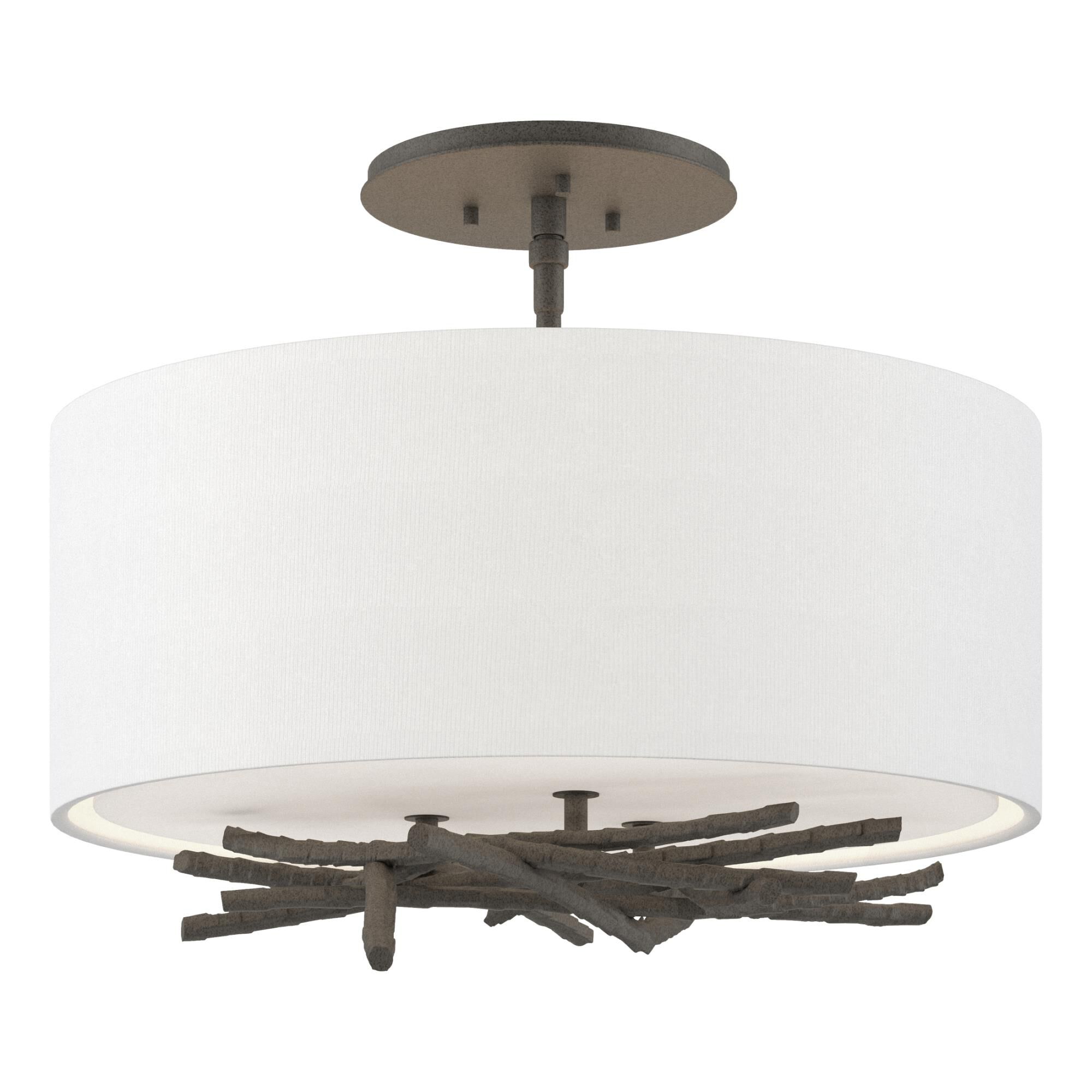 Brindille 15 Inch 3 Light Semi Flush Mount by Hubbardton Forge