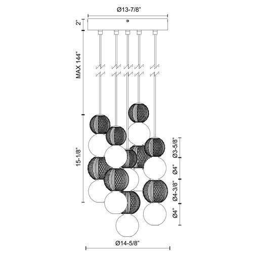 Kuzco Lighting Onyx LED Multi Light Pendant