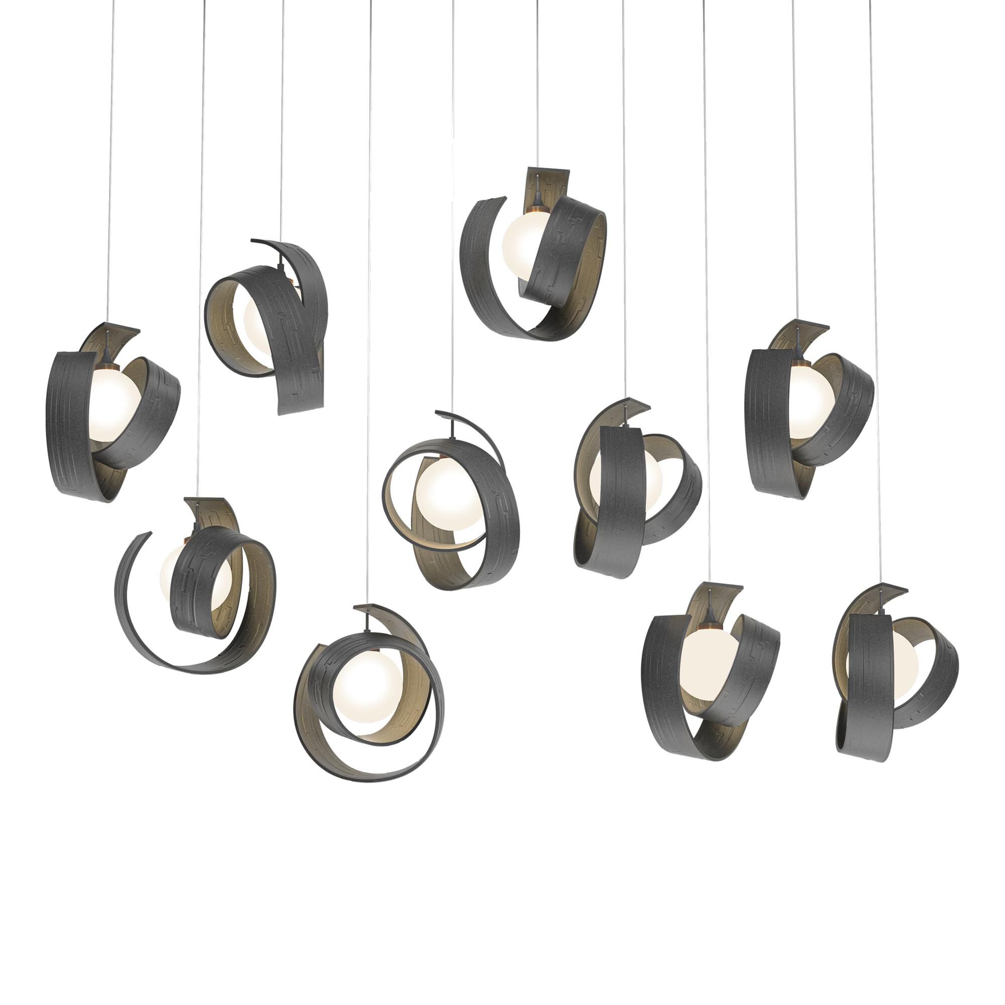 Shown in Natural Iron finish and Opal glass