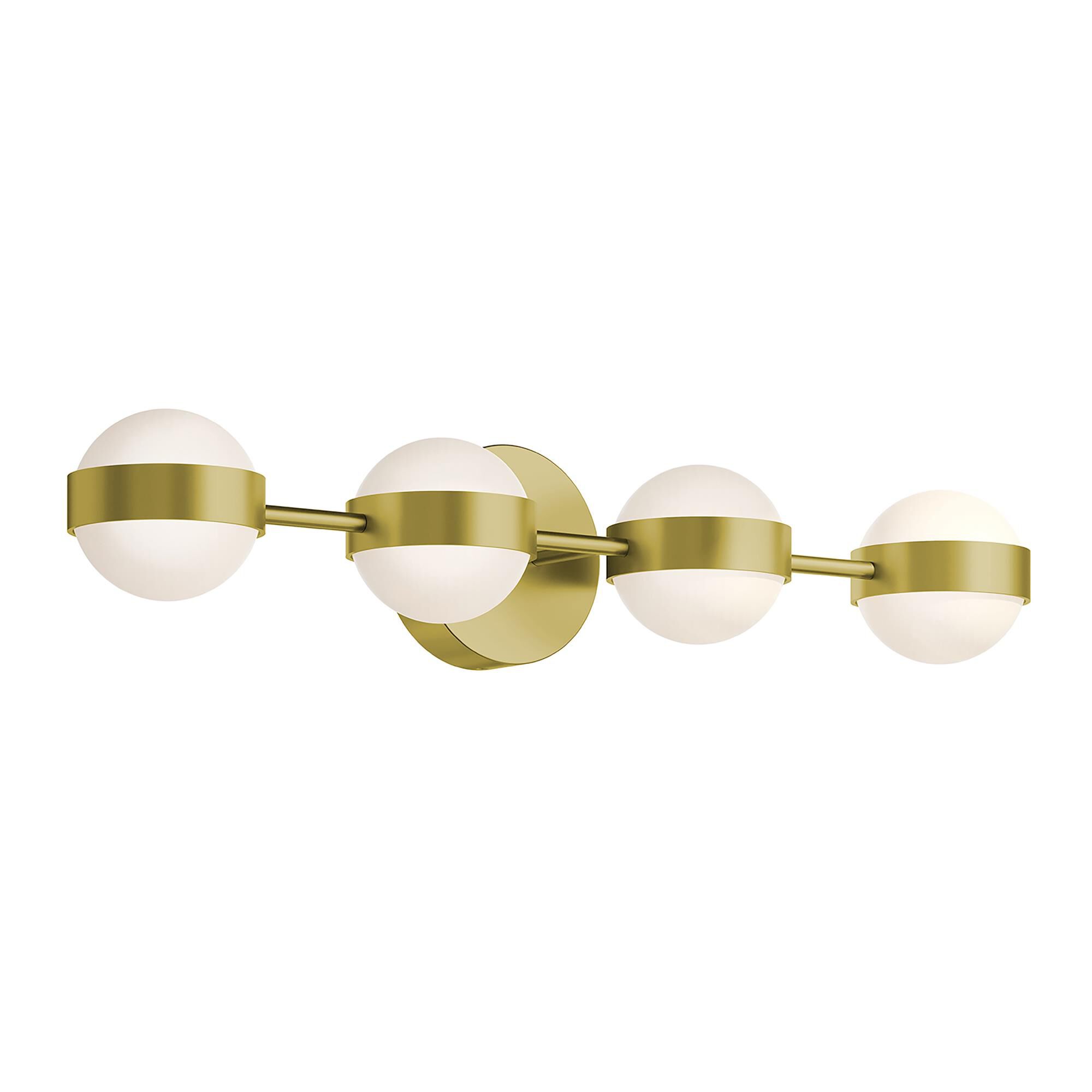 Shown in Satin Brass finish and White shade