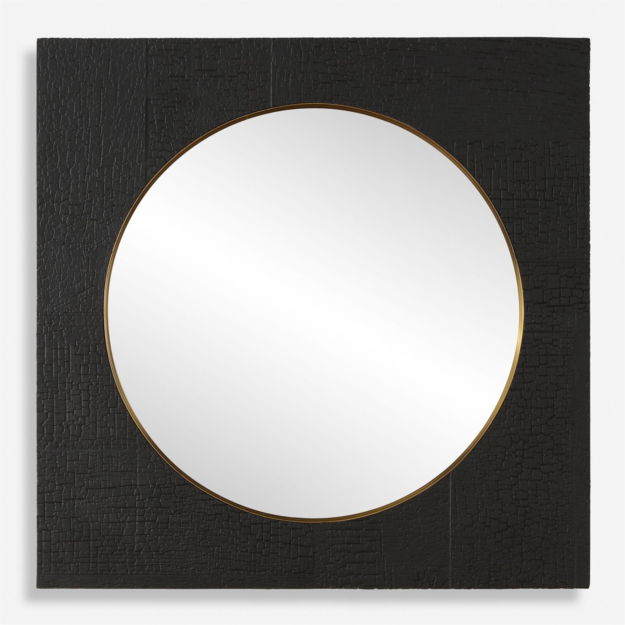 Shown in This Square Mirror Emulates The Timeless Art Of Wood Charring, Its Textured Faux Surface Finished In finish