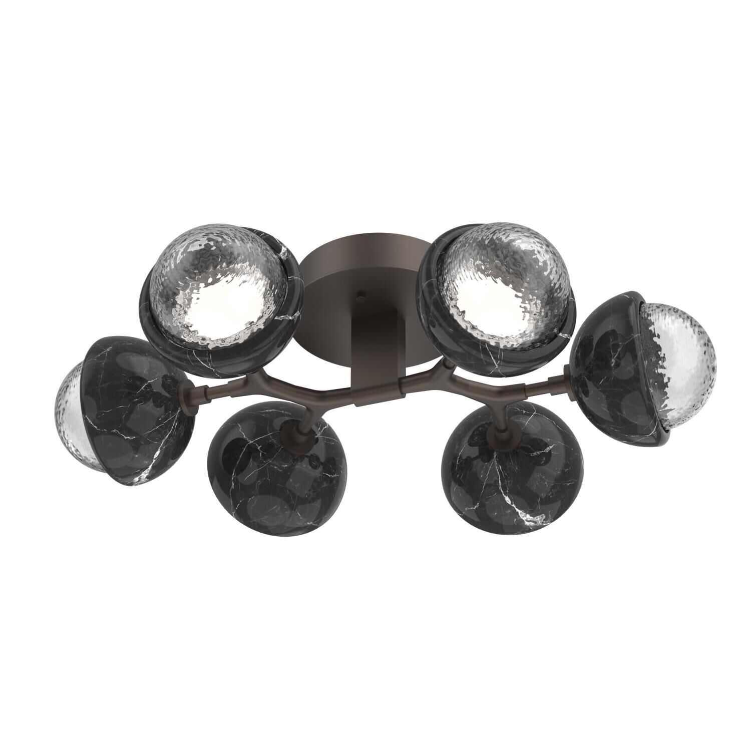 Shown in Flat Bronze finish and Clear glass and Black Marble accent
