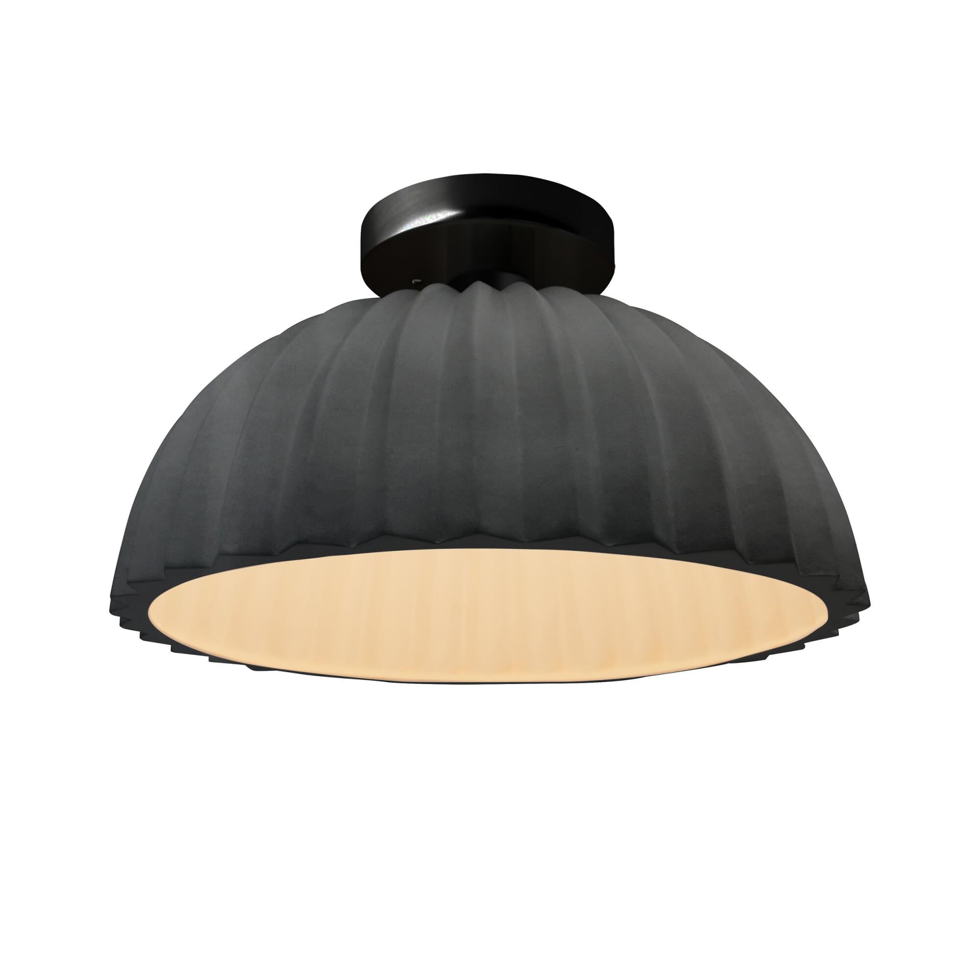 Pleated Dome 13 Inch Semi Flush Mount by Justice Design Group