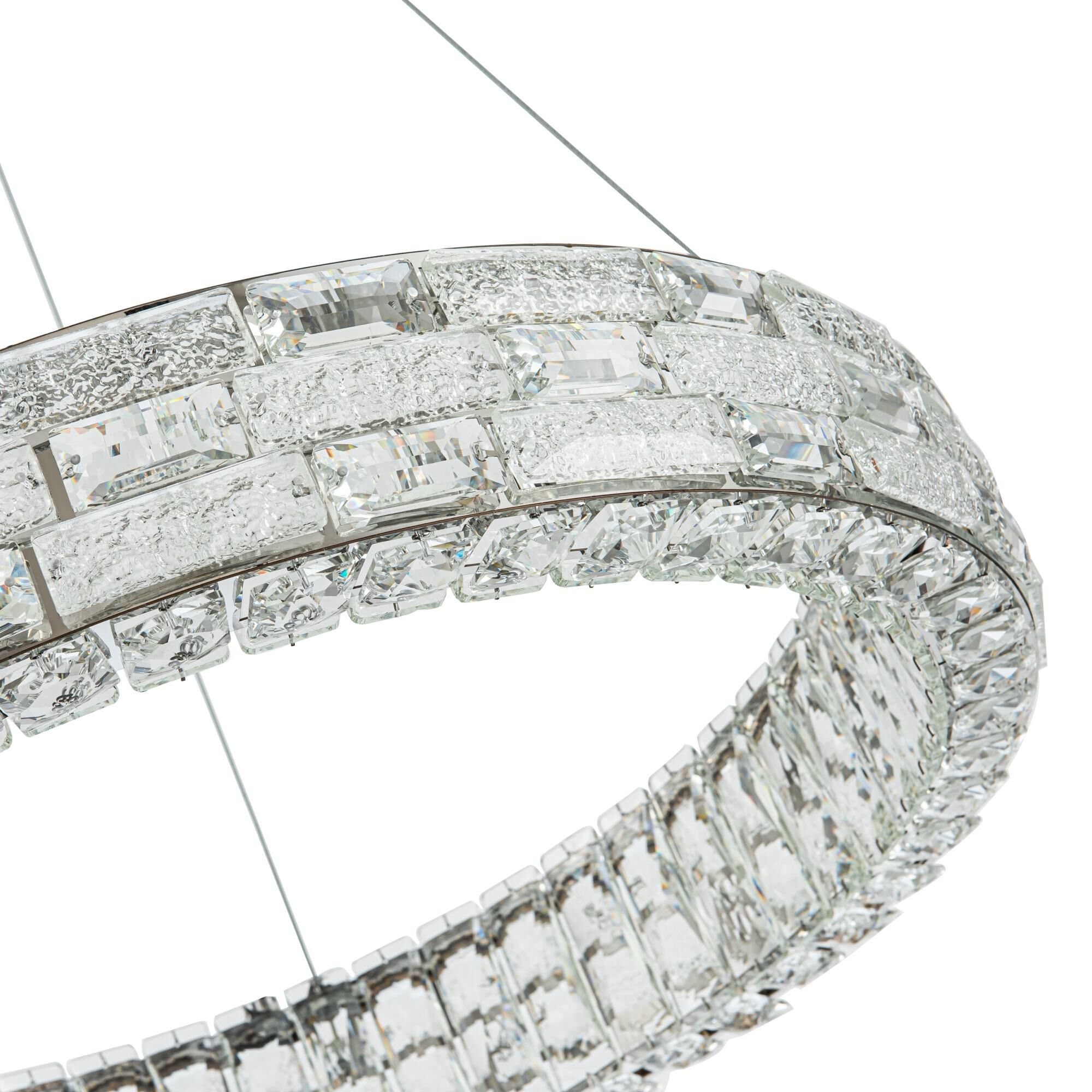 Shown in Chrome finish and Crystal glass